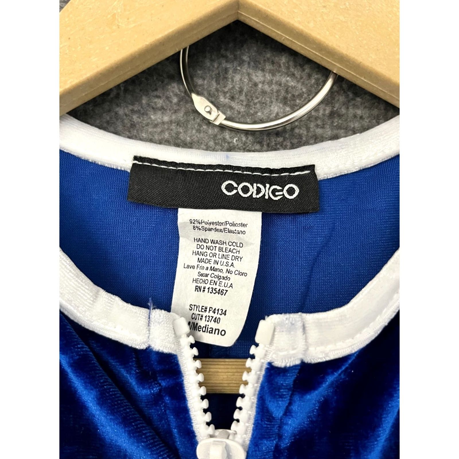 Vintage Codigo Women's Yoga Sleeveless Tight 1/4 Zip Round Neck Blue Jumpsuit Size M Size 32" / US 10 / IT 46 - 5 Thumbnail