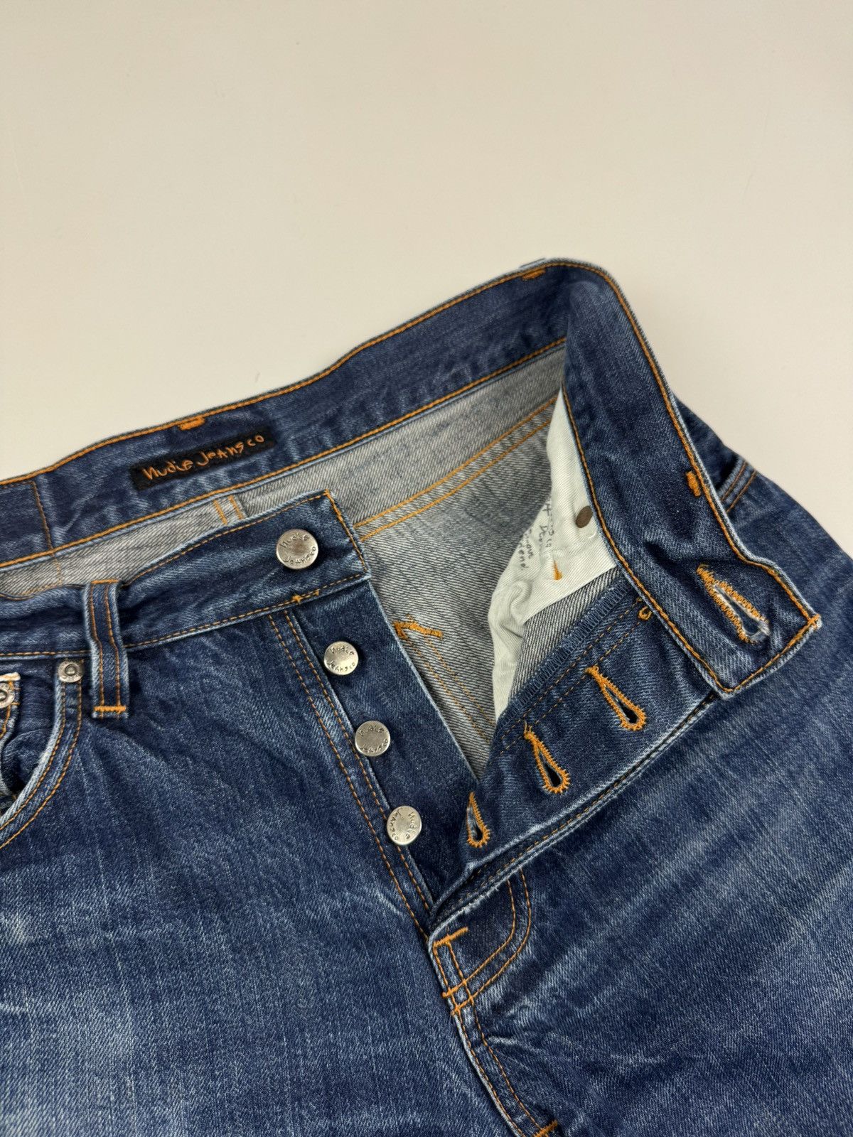 Nudie Jeans Nudie Jeans Steady Eddie Washed Selvage Denim Jeans Pants Size US 30 / EU 46 - 9 Thumbnail
