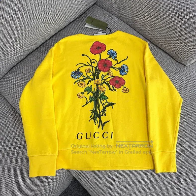Gucci Gucci Yellow pattern printed round-neck long-sleeved loose Size US XS / EU 42 / 0 - 2 Thumbnail