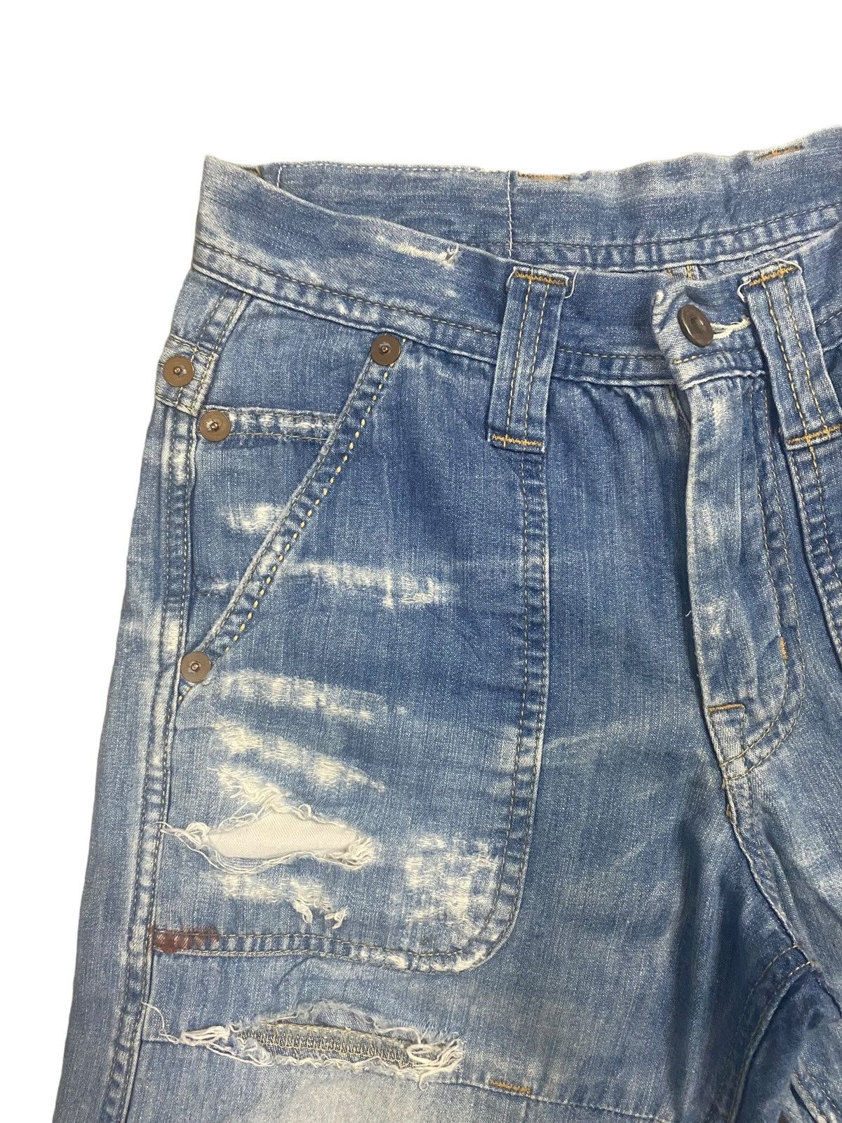If Six Was Nine × Japanese Brand × Tornado Mart 🔥Flare🔥 Cepo Work Multipocket Distress Buckle Jeans Size US 29 - 6 Thumbnail