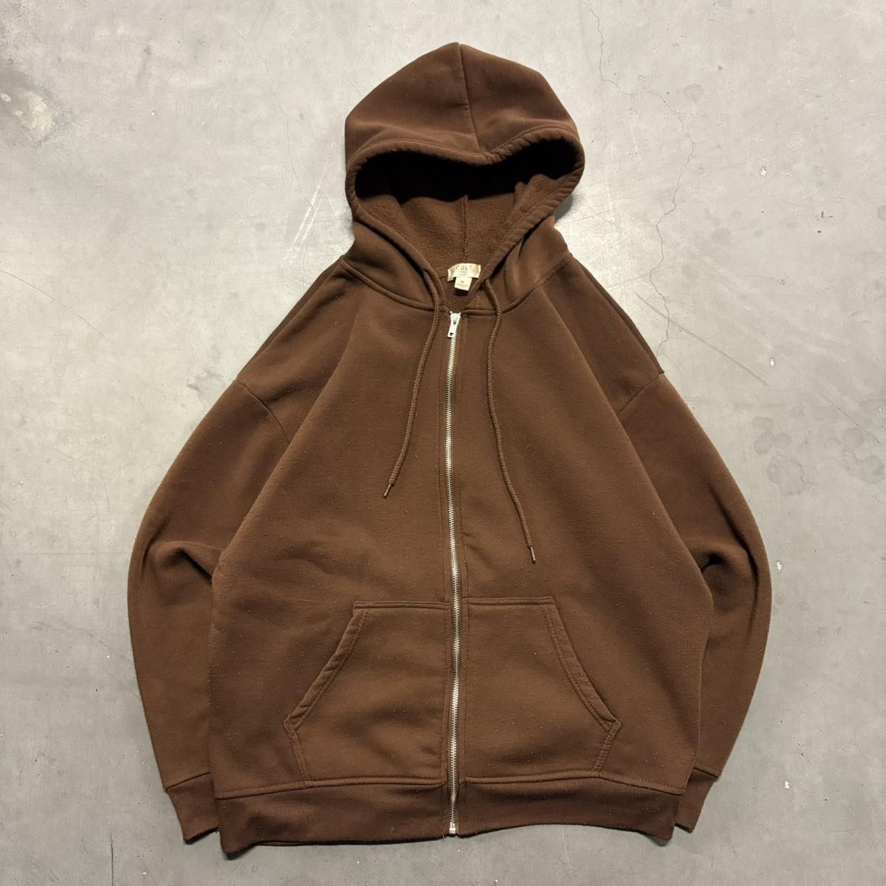 Vintage Crazy Vintage Y2K/2000s Blank Brown Streetwear Style Zipup Hoodie! Size US M / EU 48-50 / 2 - 1 Thumbnail
