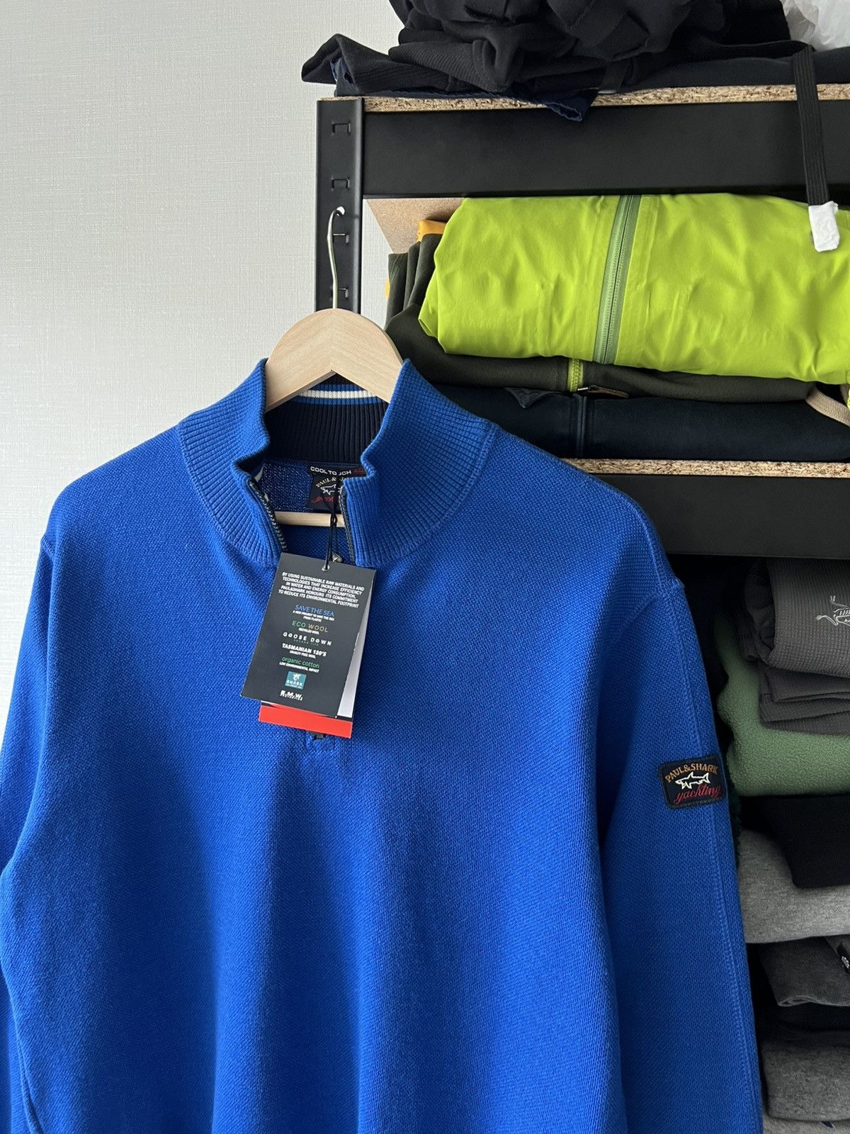 Paul & Shark 🦈 Paul & Shark Yachting Wool Sweater Zip L (NWT) Size US L / EU 52-54 / 3 - 5 Thumbnail