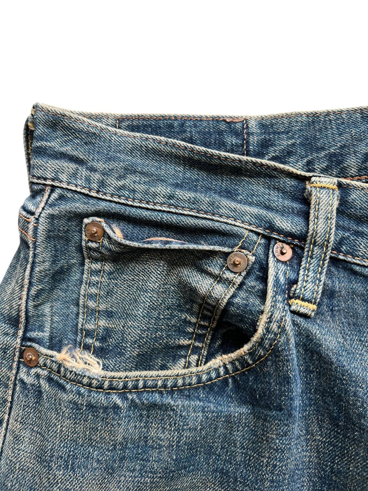 Edwin Vintage Edwin 505 Selvedge MudwashWide Denim Jeans 31x31 Size US 31 - 9 Thumbnail