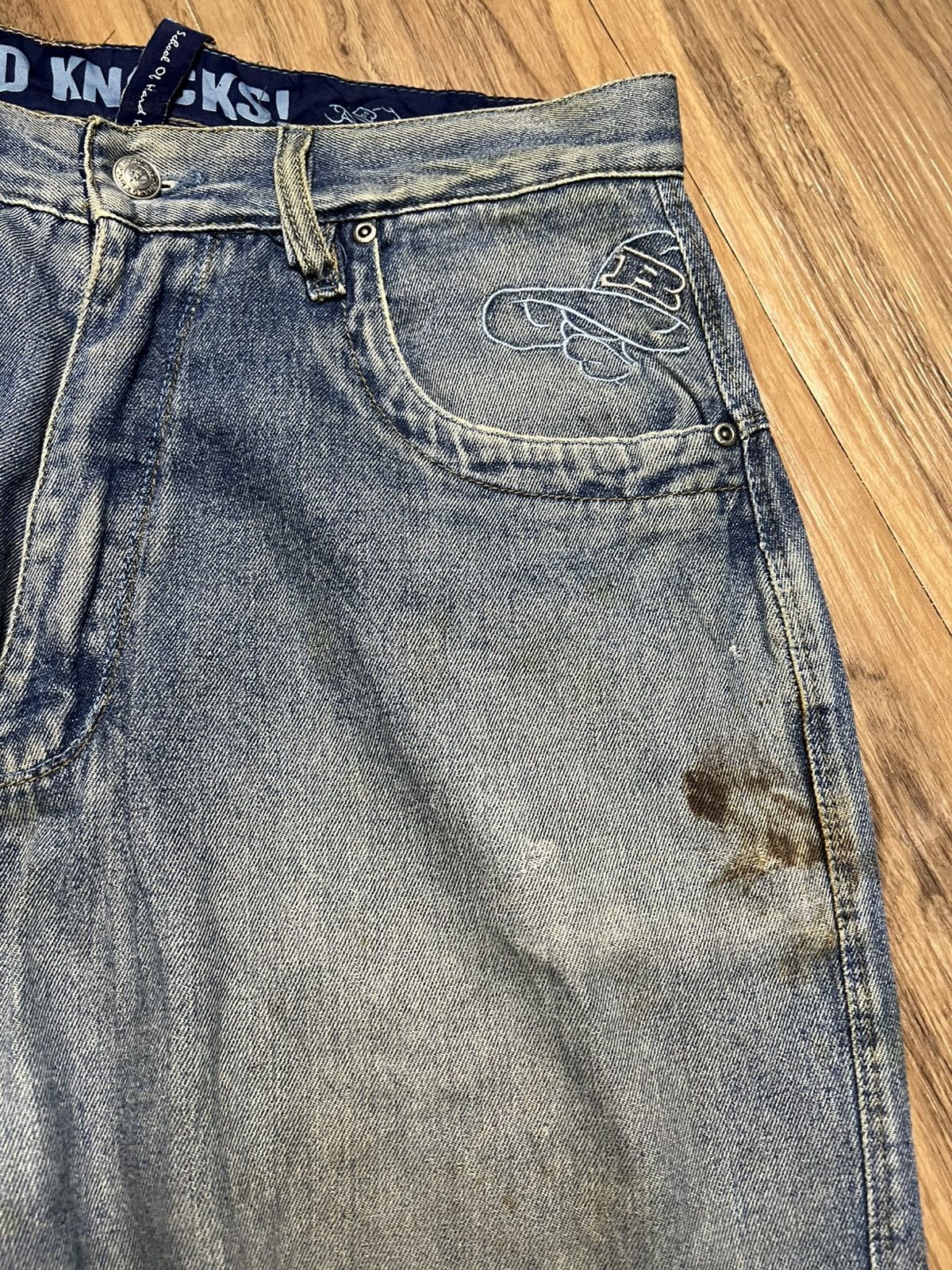 School of Hard Knocks Vintage Baggy DJ Graphic Jeans Y2K(43)