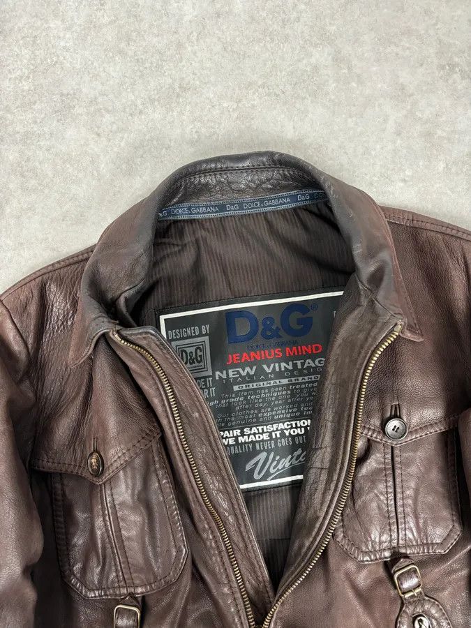 Dolce & Gabbana 2000s Dolce & Gabbana Buffalo Brown Aviator Leather Jacket Size US L / EU 52-54 / 3 - 7 Thumbnail