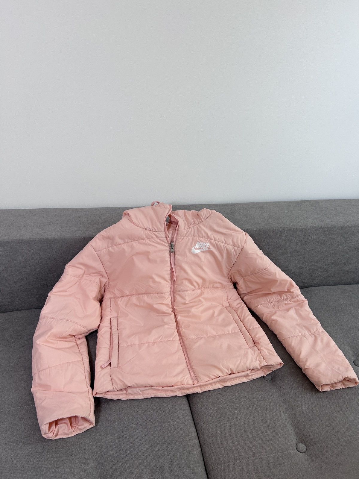 Nike × Vintage Vintage Y2K Nike Nylon Drill Puffer Jacket Swoosh Size S / US 4 / IT 40 - 2 Thumbnail