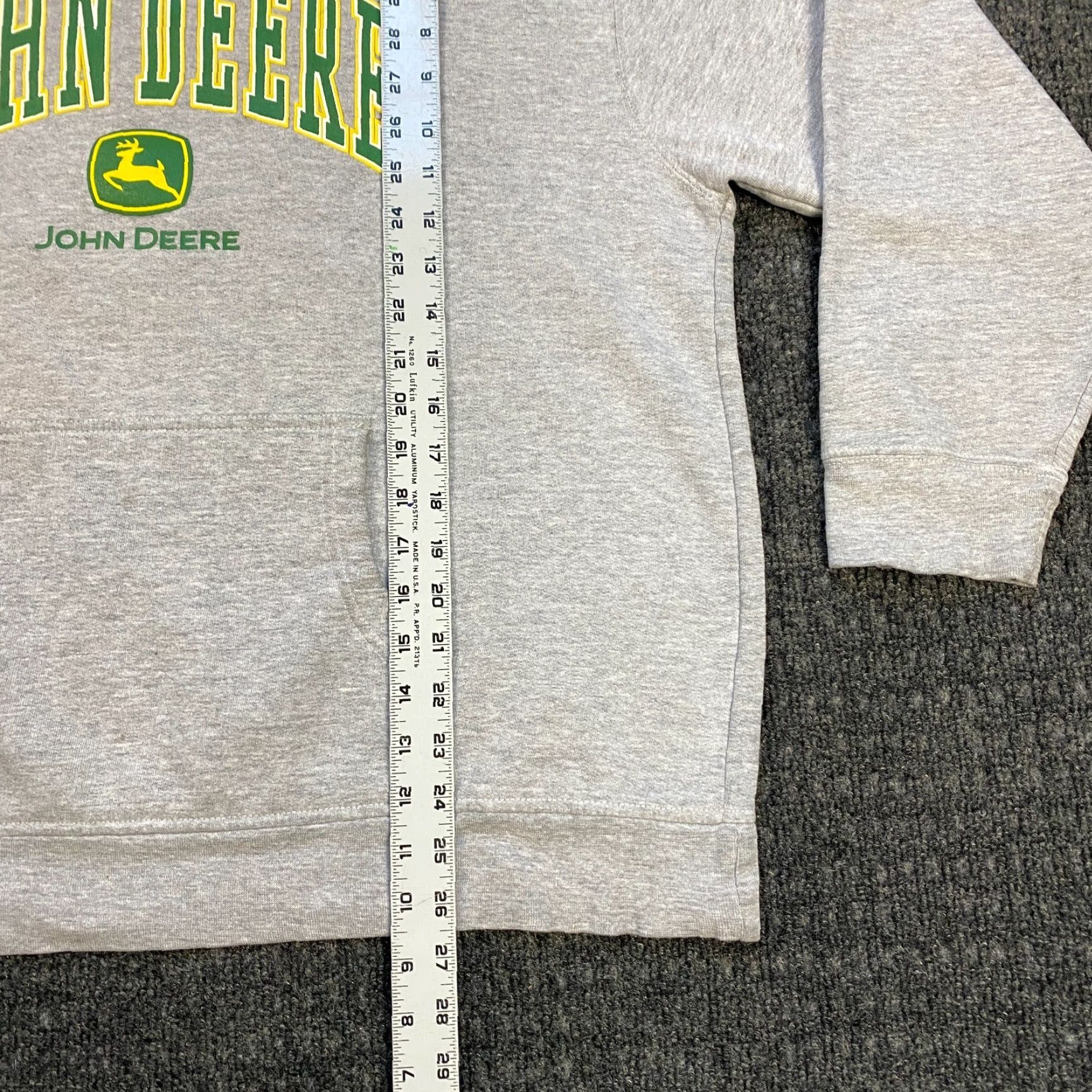 John Deere VINTAGE John Deere Hoodie College Style Hooded Sweater Heather Gray XL Spellout Size US XL / EU 56 / 4 - 6 Thumbnail
