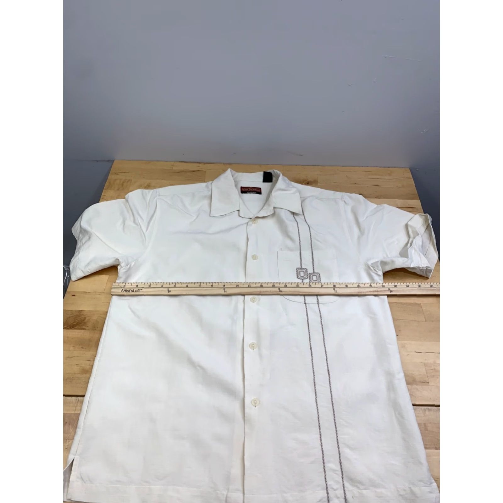 Vintage Viva Tropical Button-Up Shirt Men M Ivory Beach Tropical Vacation 12945 Size US M / EU 48-50 / 2 - 5 Thumbnail