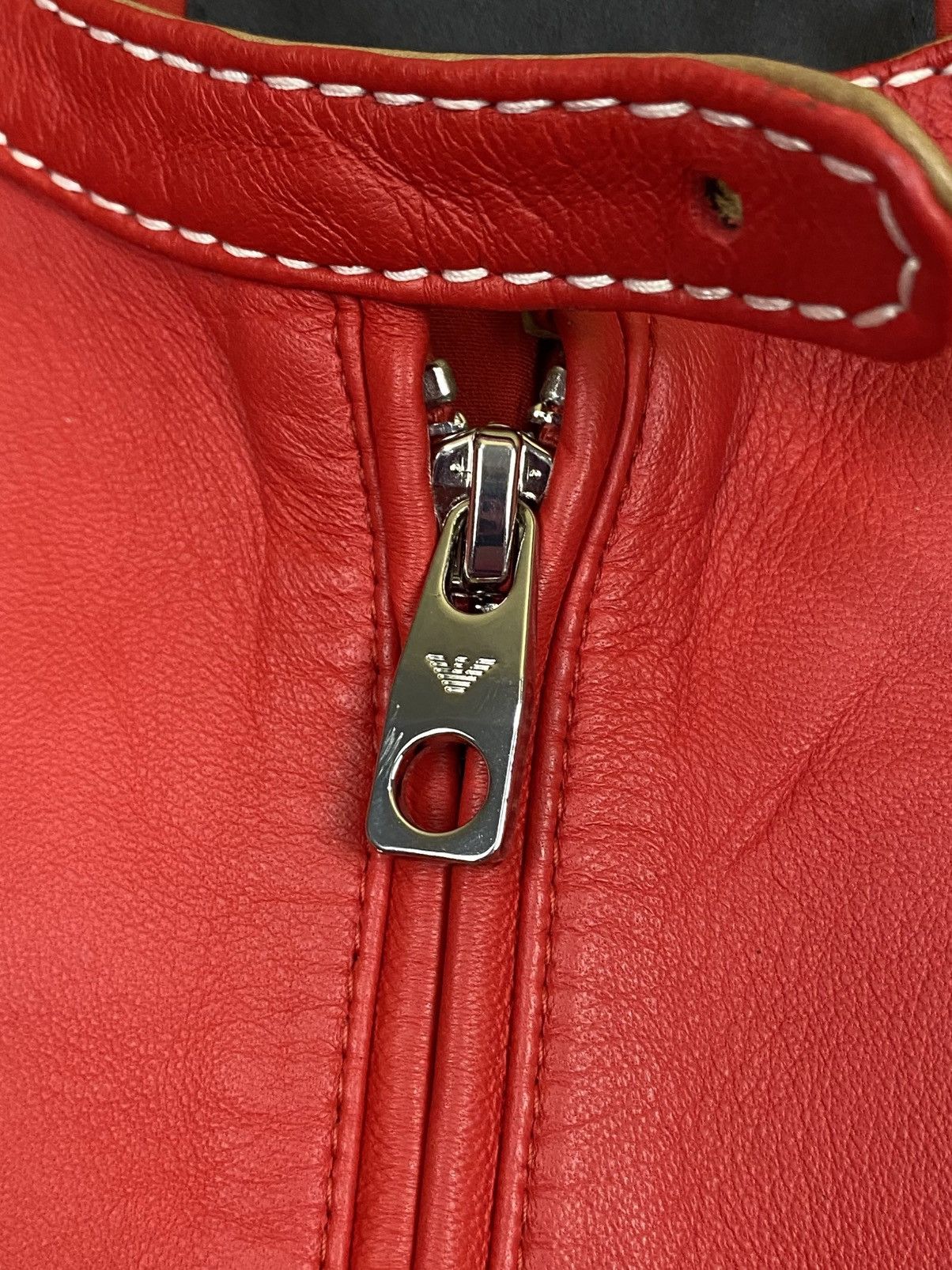 Emporio Armani Emporio Armani Red Lambskin Leather Blouson Jacket Size: 44 Size US S / EU 44-46 / 1 - 6 Thumbnail