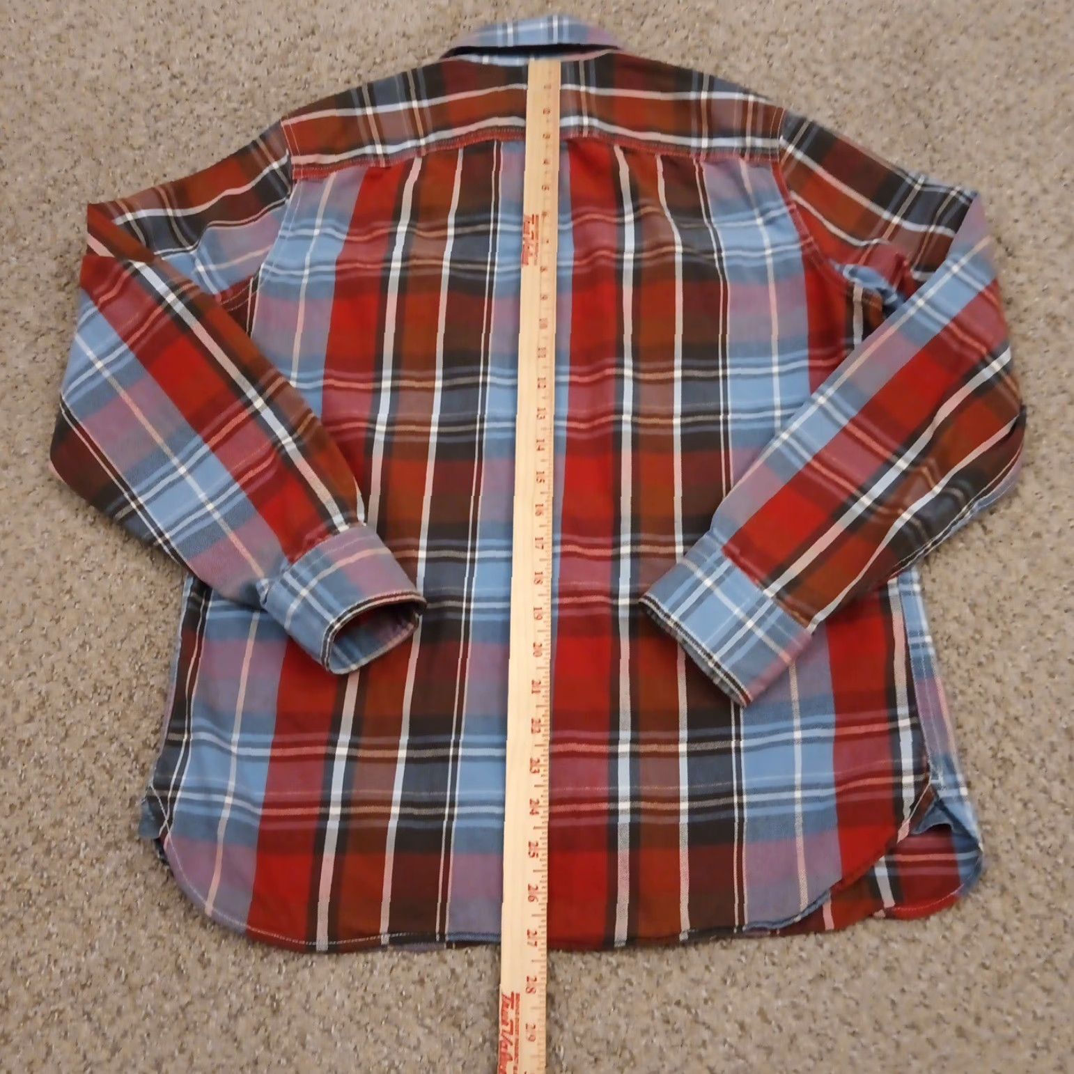 Gap Gap Shirt Mens Medium Red Blue Plaid Long Sleeve Button Up Pockets Cotton Size US M / EU 48-50 / 2 - 6 Thumbnail