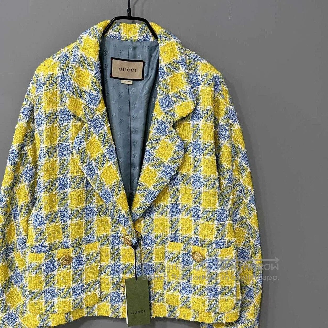 Gucci Gucci 23SS Plaid Tweed Gold Button Coat. Size S / US 4 / IT 40 - 2 Thumbnail