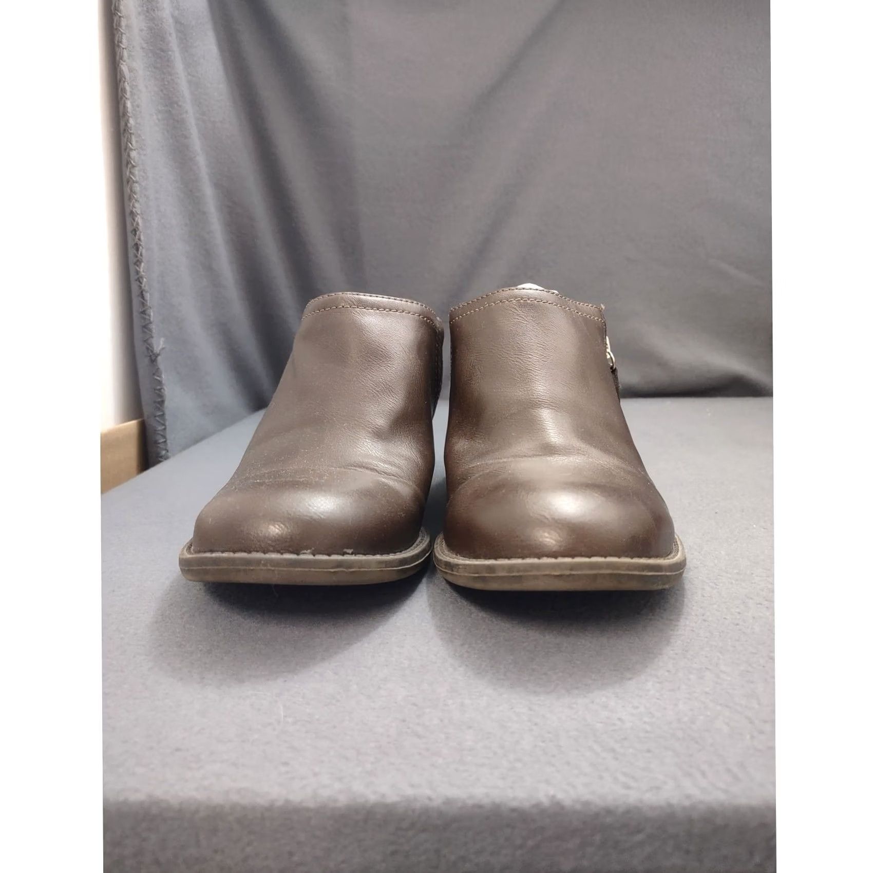 Vintage Dr Scholl's Womens Bootie Brown Ankle Boots 9M Leather Low Heel Zip Comfort Casual Womens Size US 9 / IT 39 - 3 Thumbnail