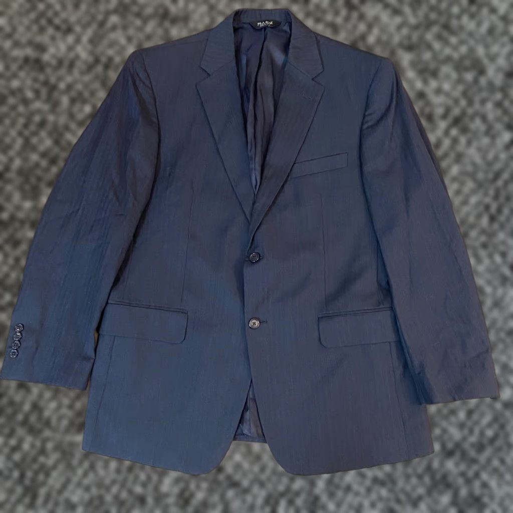 Jos. A. Bank Jos A Bank Blazer Mens 42R Navy Blue Striped 2 Button Sport Jacket Wool Shirt Jacket? Size 42R - 1 Thumbnail