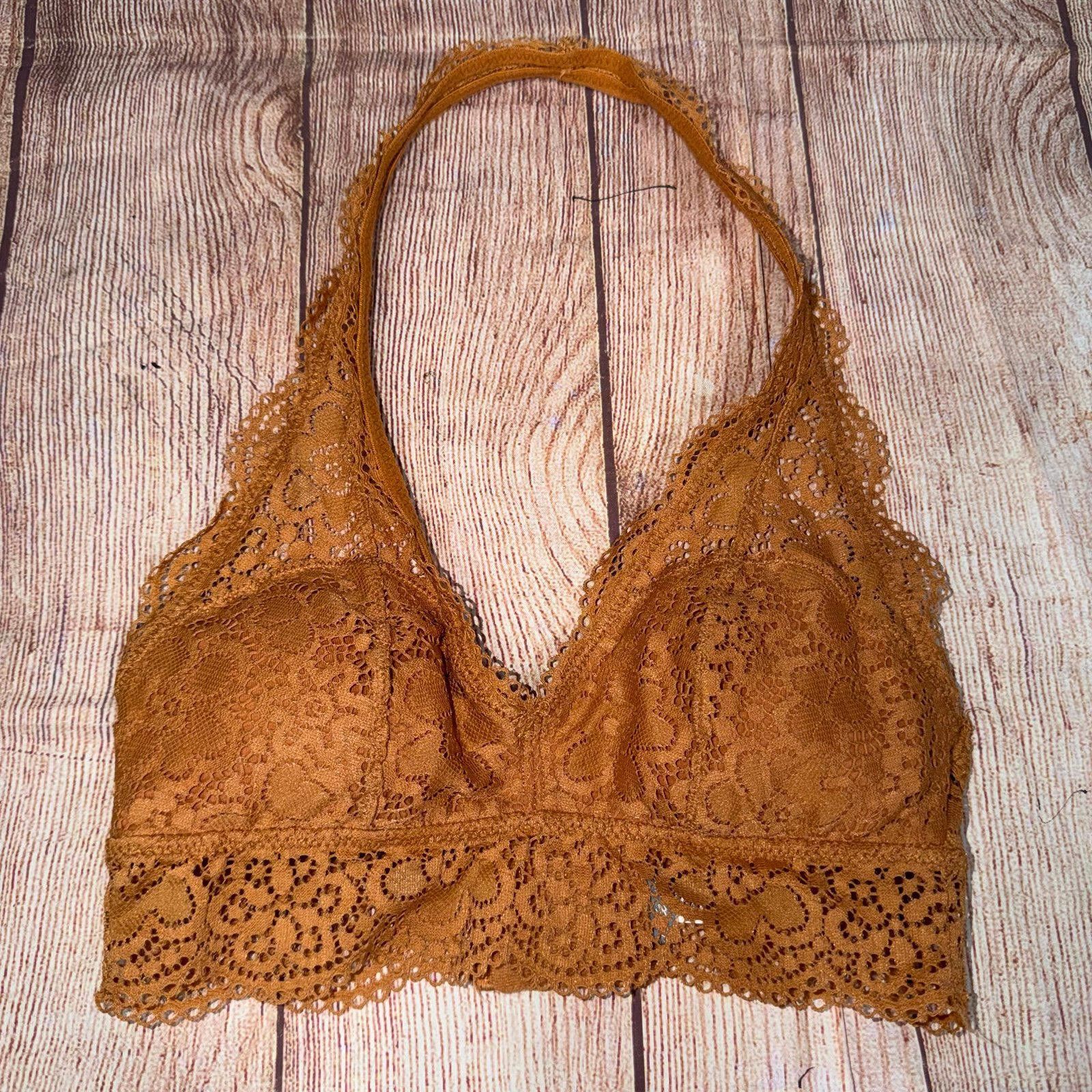 Other Aerie XS Lace Halter Bralette in Mustard Size ONE SIZE - 1 Thumbnail