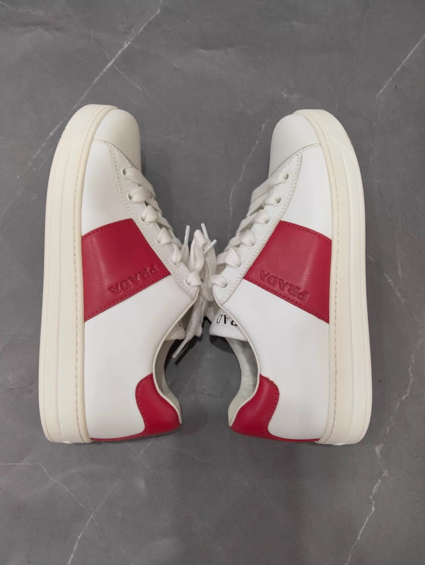 Prada Prada Red White Colorblock Sneakers 36.5 Size US 6 / IT 36 - 3 Thumbnail
