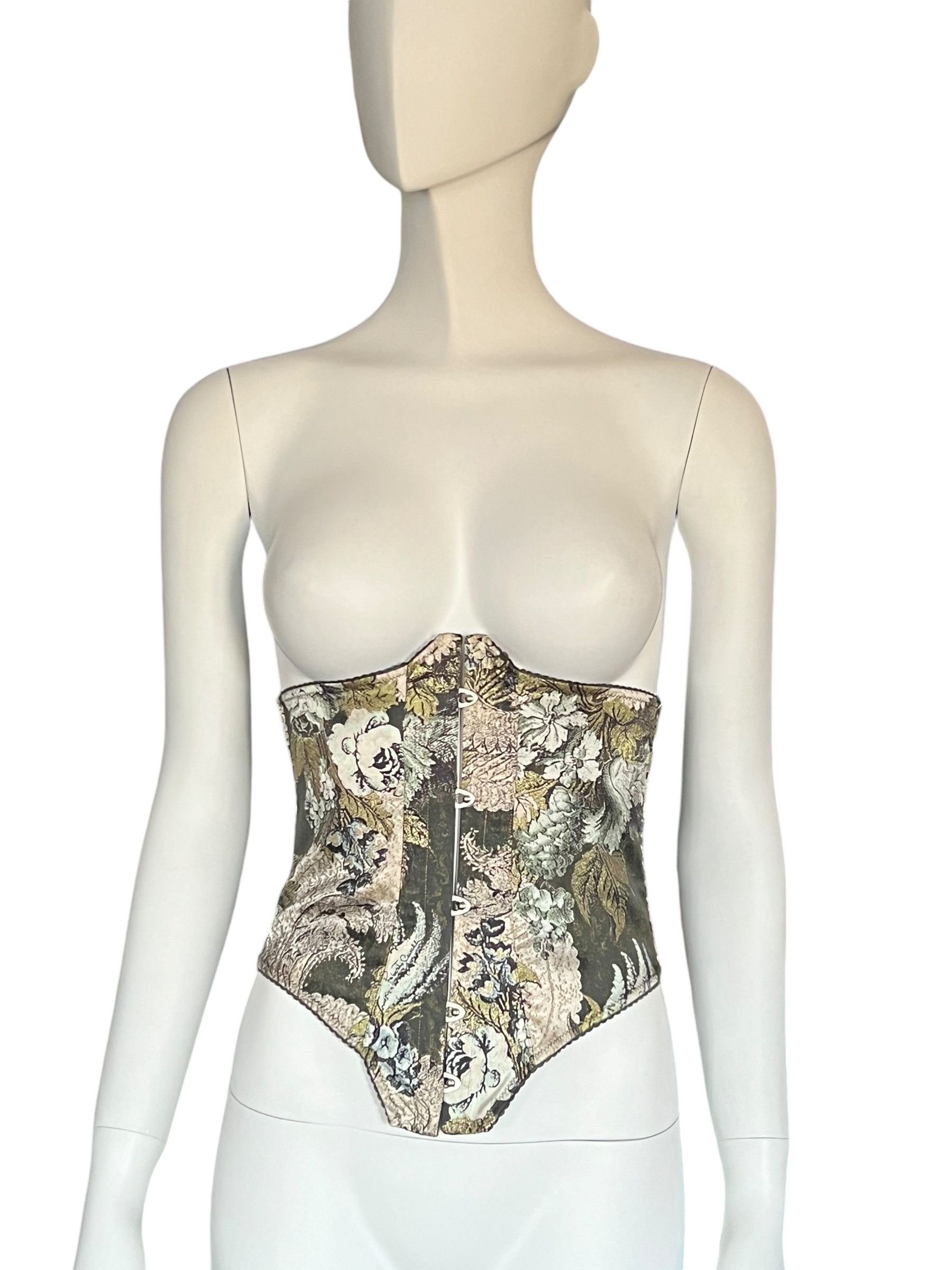 Roberto Cavalli Roberto Cavalli 2001 Floral Laced Corset Size XL / US 12-14 / IT 48-50 - 1 Thumbnail