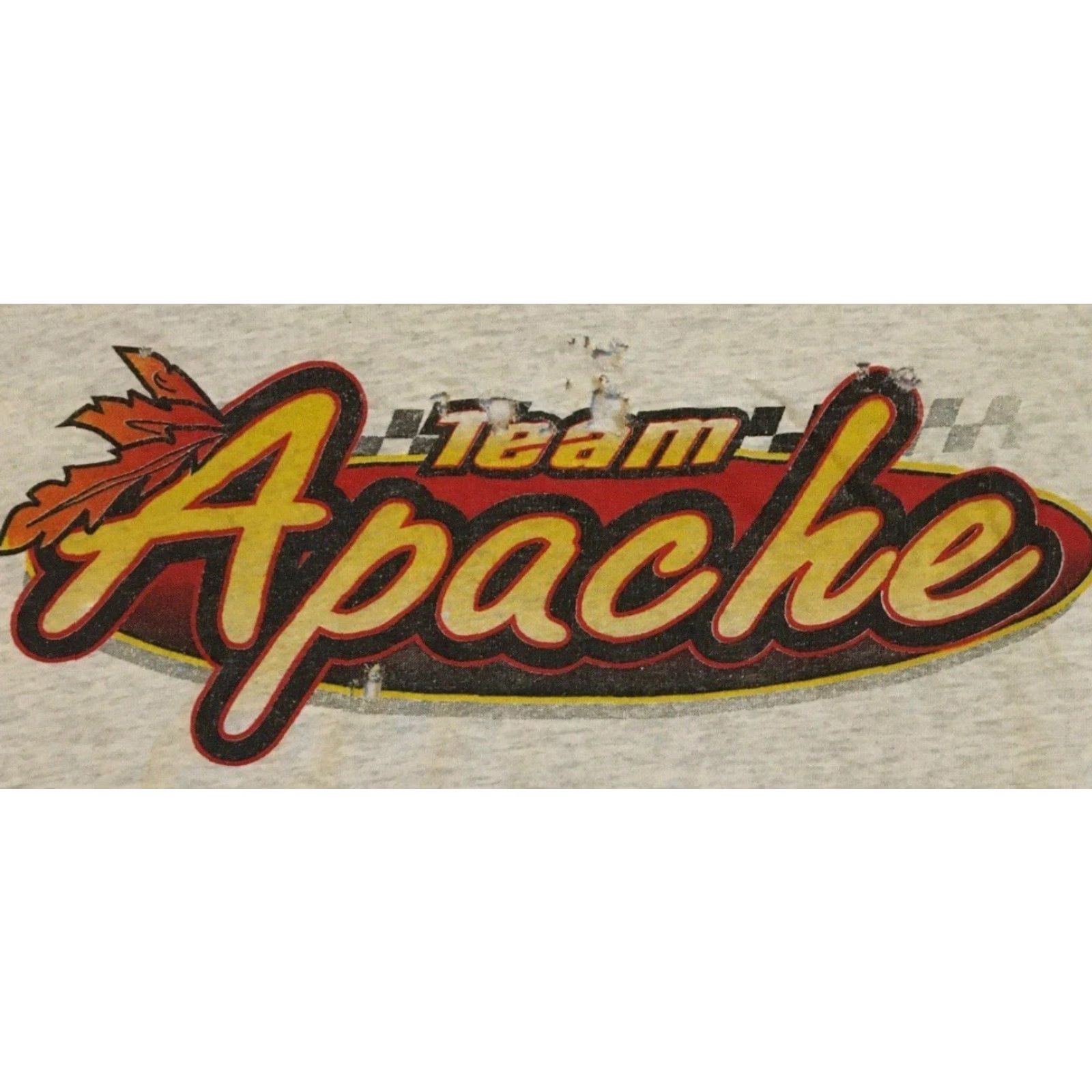 Thrasher Vtg 90s Team Apache Racing Thrashed Faded Shirt XL Grunge Flame Biker Skate Y2K Shirt Men's XL Gray Harley Vintage 90s Grunge Thrashed Thrashed Shirt Size US XL / EU 56 / 4 - 2 Thumbnail