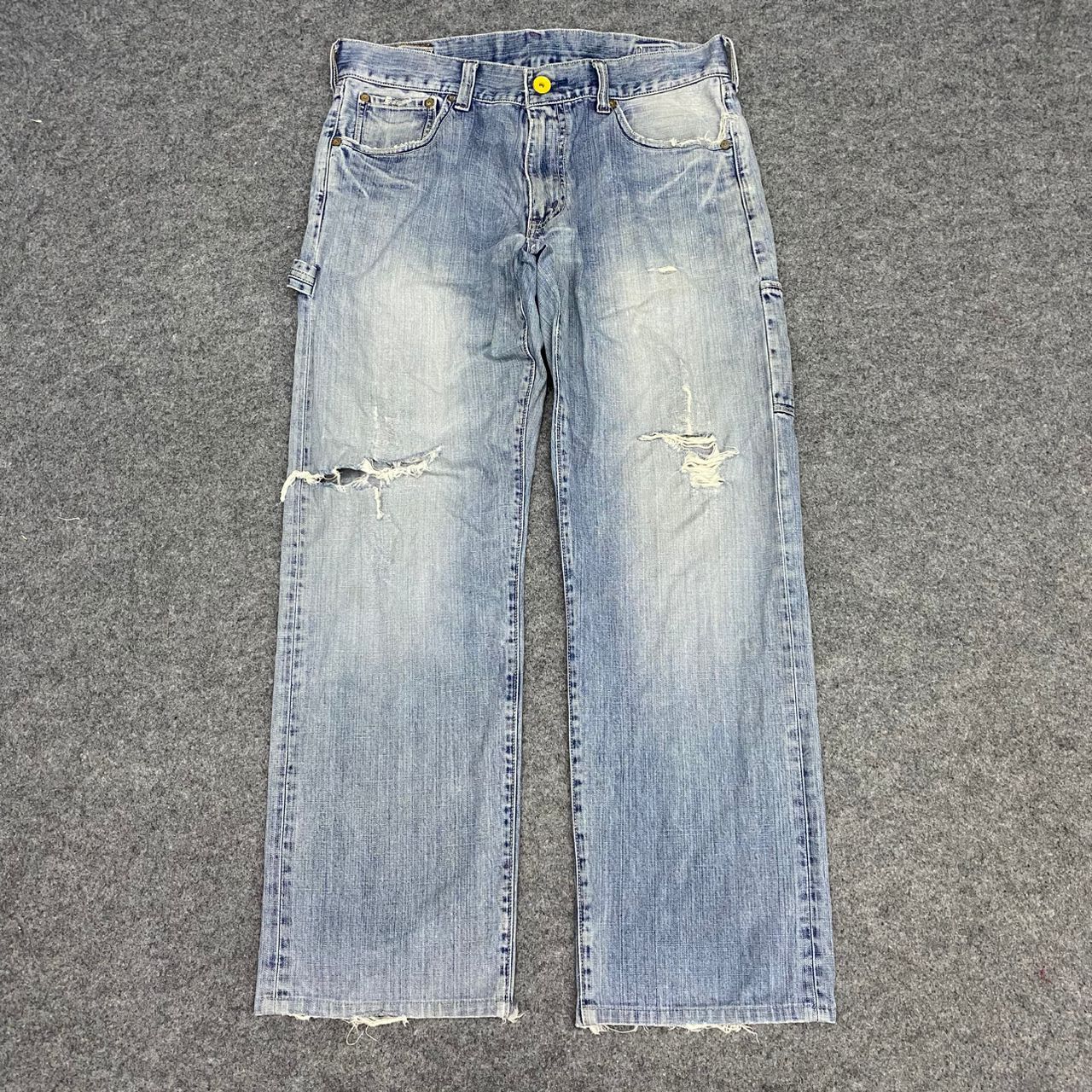 Japanese Brand 💥Vintage Levis Buckle Back Carpenter Distressed Distressed Size US 34 / EU 50 - 1 Thumbnail