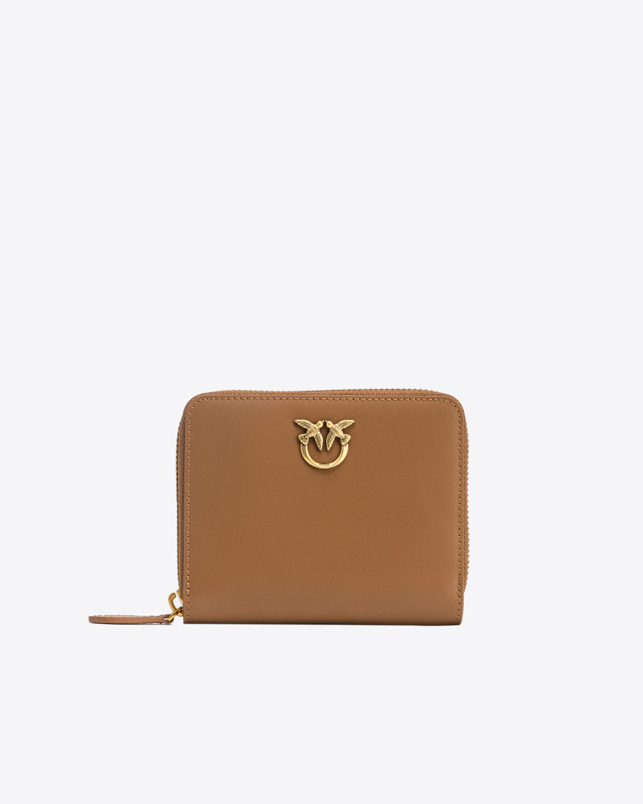 Pinko o1s22i1n0824 Size: OS / Leather Zip-Around Wallet in Brown Size ONE SIZE - 1 Thumbnail
