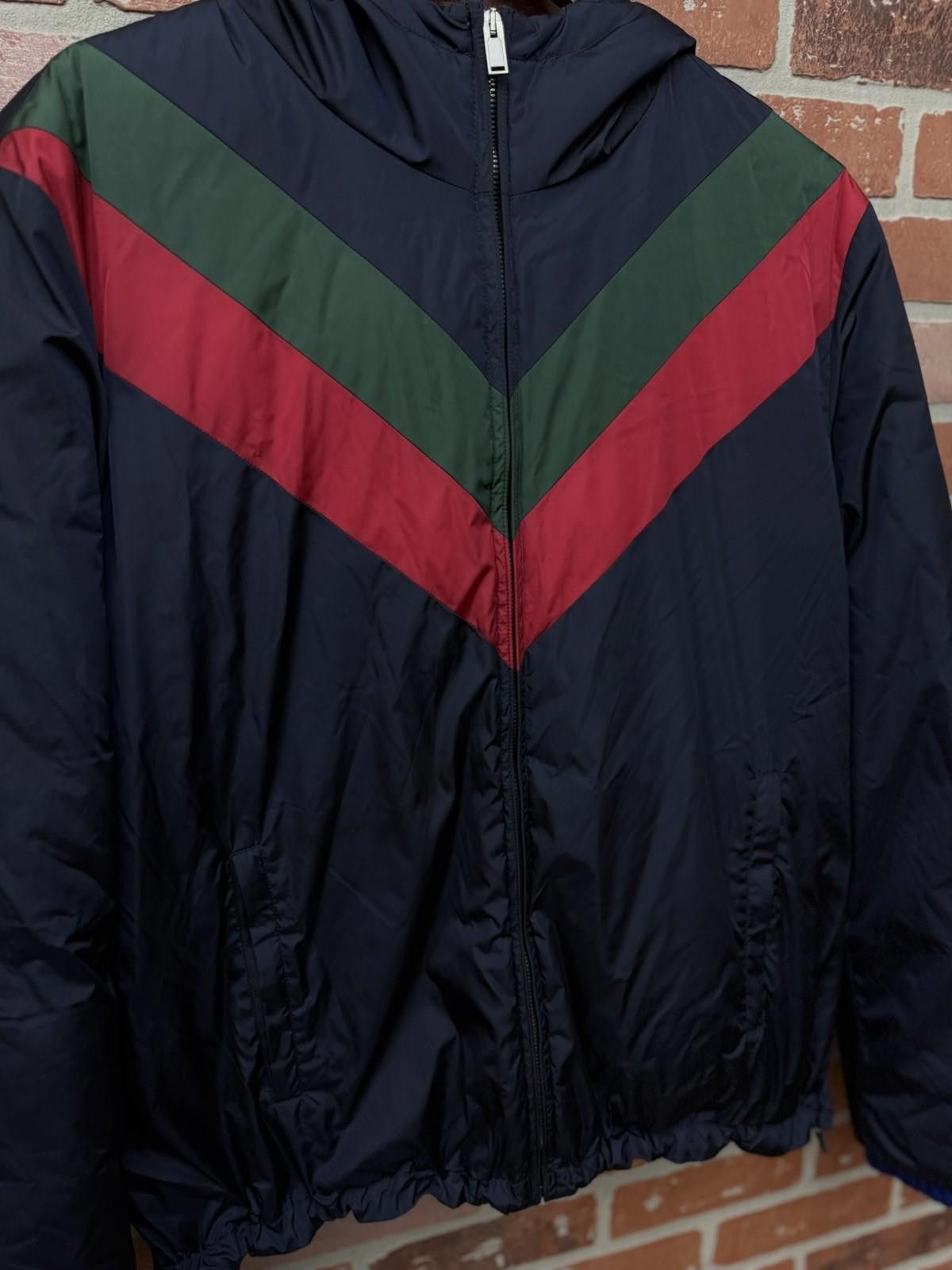 Gucci Gucci Men’s Color Block Puffer Jacket Size (52) Navy Blue Size US L / EU 52-54 / 3 - 10 Thumbnail