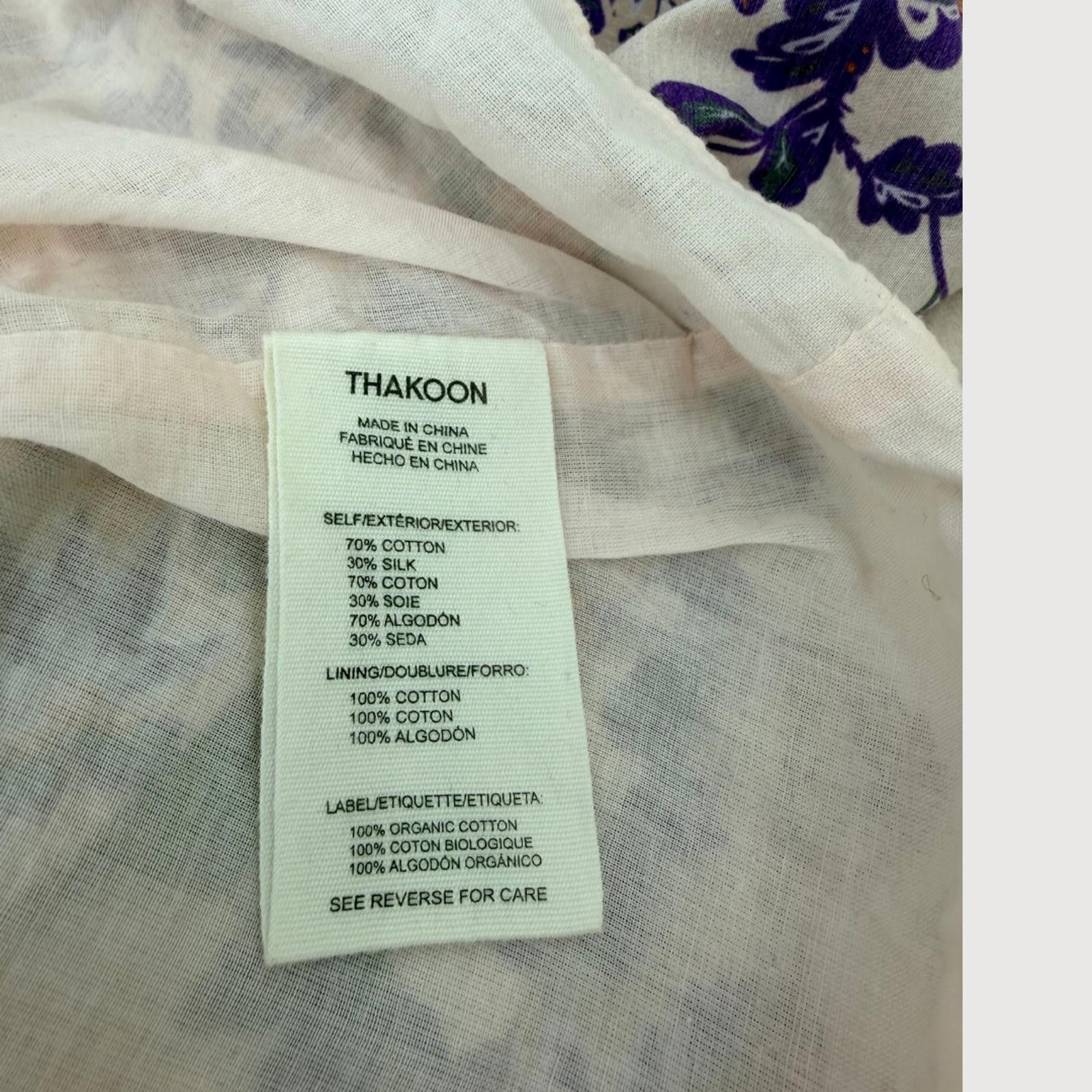 Other Thakoon Floral Tie Front Midi Dress Cotton Silk Peach S Size S / US 4 / IT 40 - 4 Thumbnail