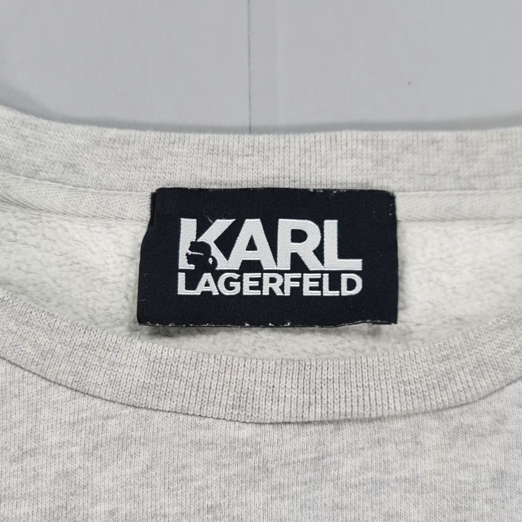 Karl Lagerfeld Karl Lagerfeld Sweatshirt Womens Grey Medium Cotton Fleece Logo Pullover Crew Neck Long Sleeve Regular Size M / US 6-8 / IT 42-44 - 3 Thumbnail