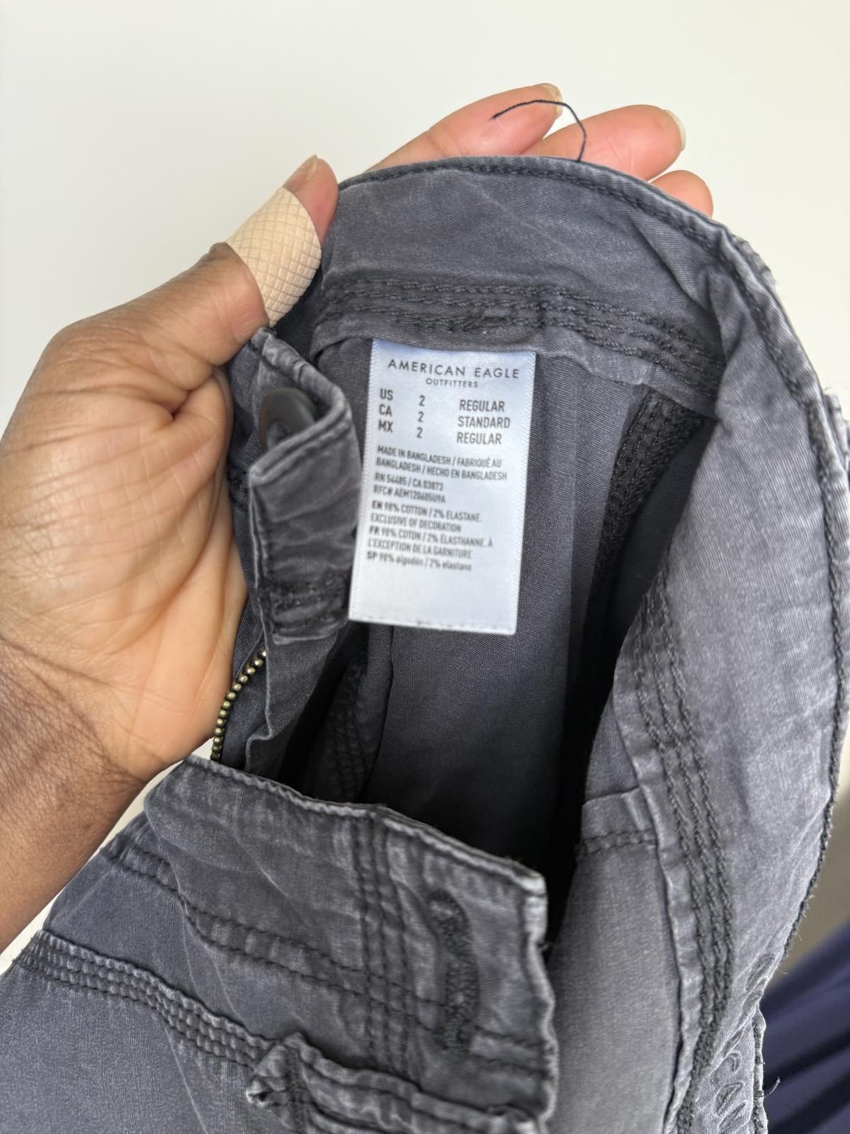 Designer Vintage Y2K Grunge Dark Gray Cargo Pants Size 26" / US 2 / IT 38 - 4 Thumbnail