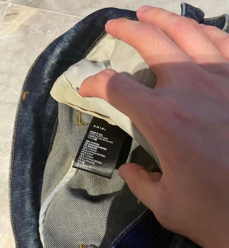 Amiri Amiri mx1 patched distressed blue denim Size US 31 - 3 Thumbnail