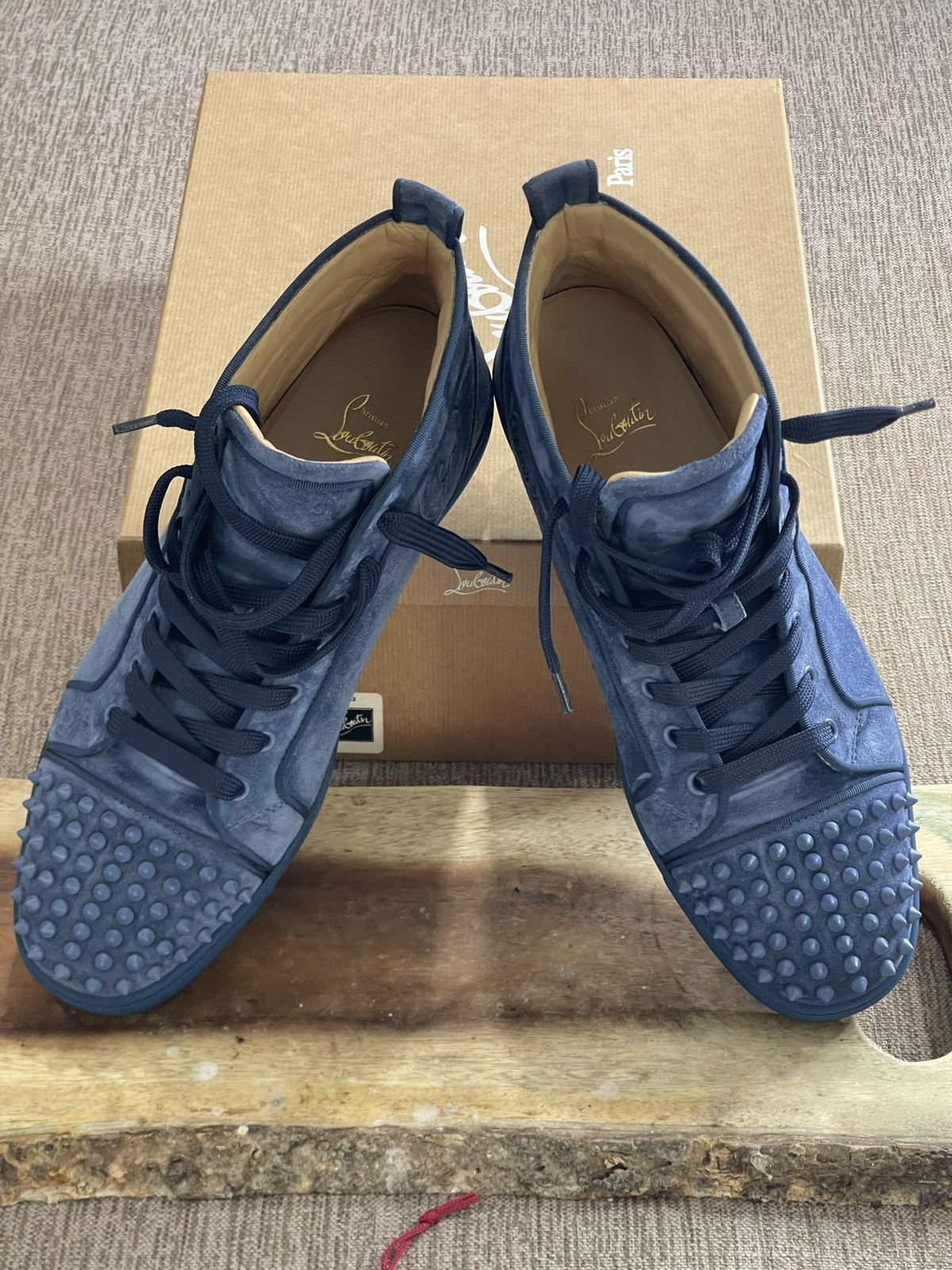 Christian Louboutin Christian Louboutin Lou Spikes Orlato Flat Veau Velours Size US 12 / EU 45 - 11 Thumbnail