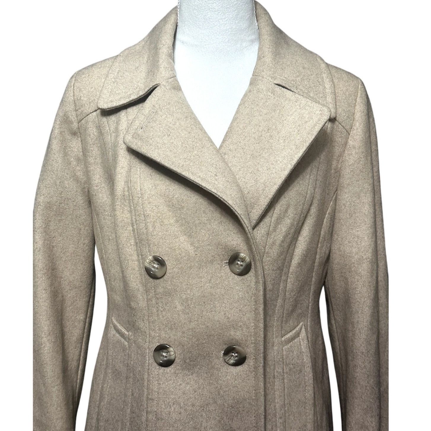 Croft & Barrow Croft & Barrow Pea Coat Double Breasted Wool Tan Women's S Size S / US 4 / IT 40 - 2 Thumbnail