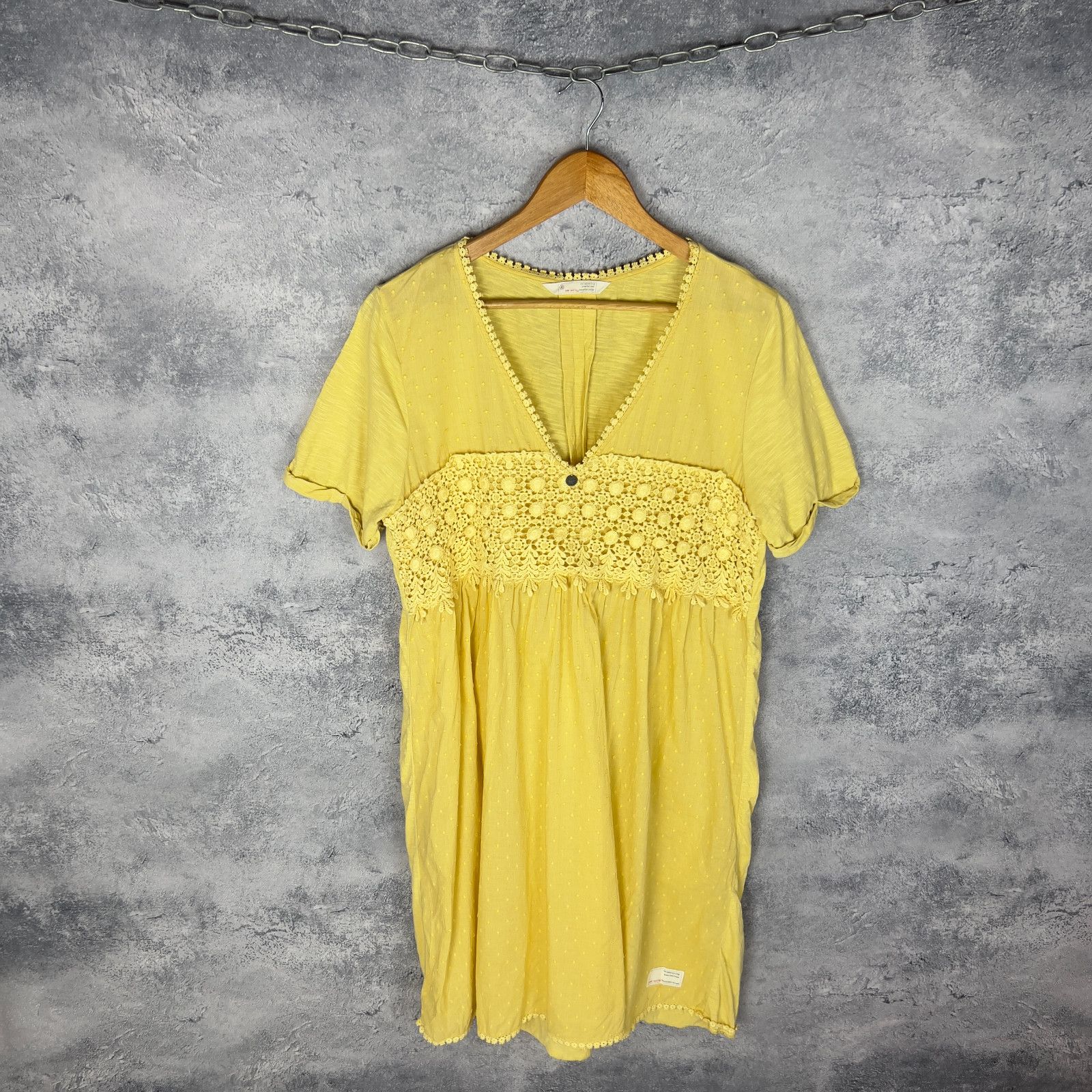 Odd Molly Odd Molly Women’s Dress Size 4 Yellow V-Neck Short Sleeve` Size S / US 4 / IT 40 - 1 Thumbnail