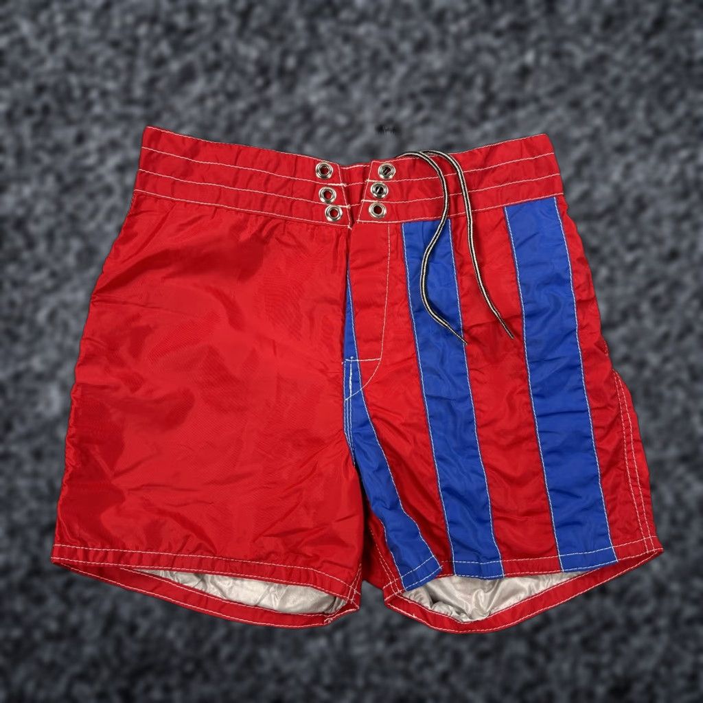 Vintage VINTAGE Birdwell Beach Britches Shorts Mens 28 Red Blue Boardshorts Swim Trunks Surf Size US 28 / EU 44 - 1 Thumbnail