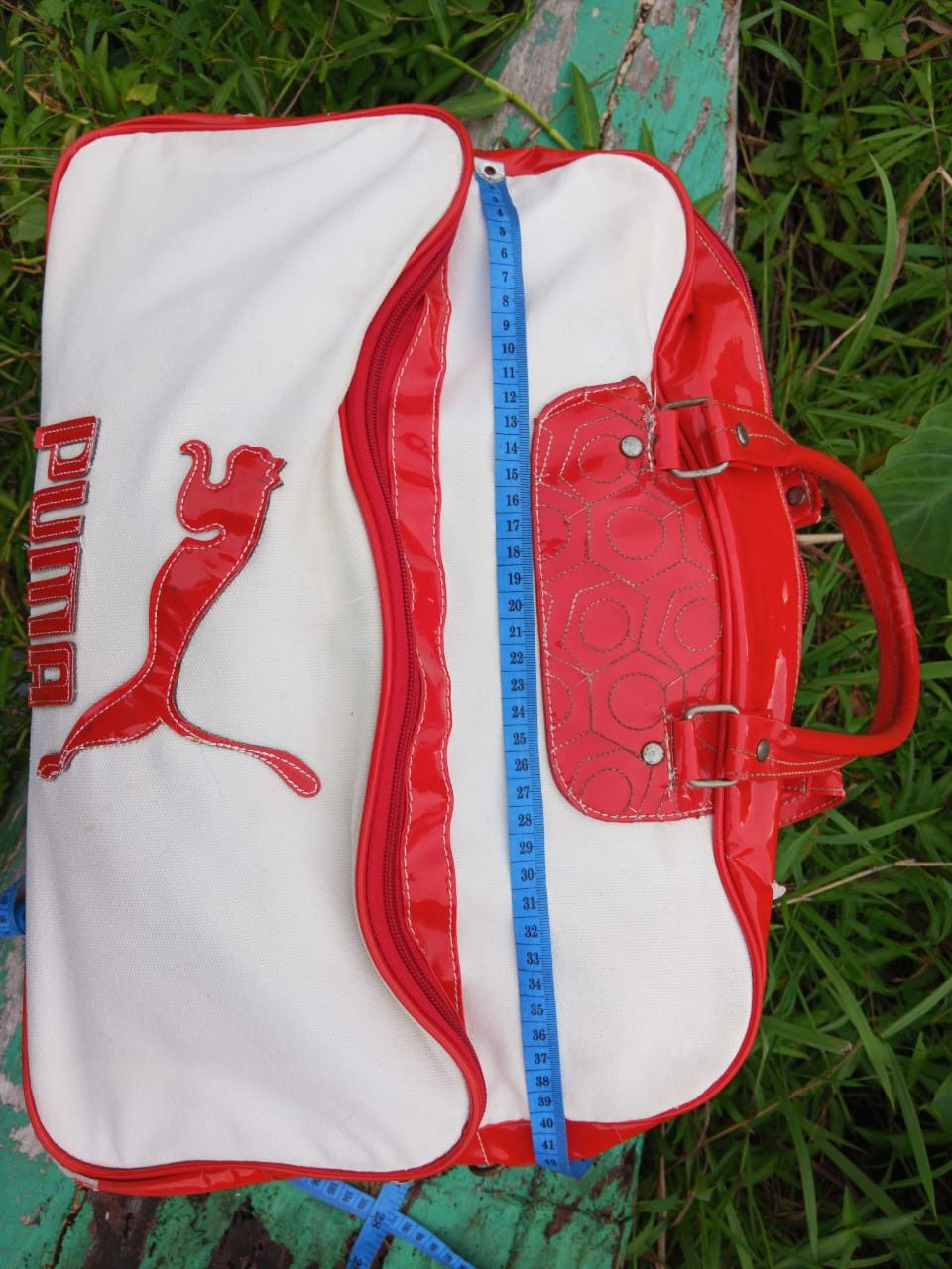 Puma puma red & White leather bowling bag vintage Size ONE SIZE - 4 Thumbnail