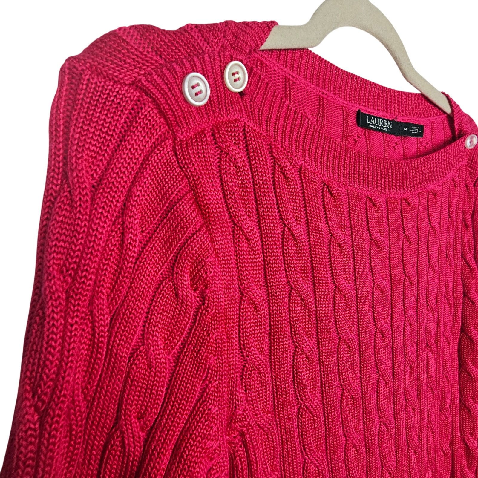 Lauren Ralph Lauren Lauren Ralph Lauren Womens Cable Knit Sweater Size M Preppy Size M / US 6-8 / IT 42-44 - 5 Thumbnail