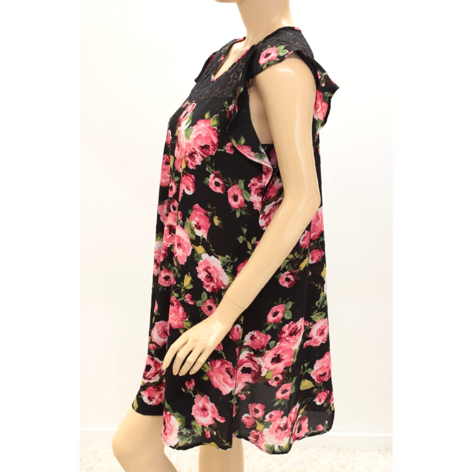 Vintage VINTAGE Uncle Frank's Dress Women's Large Black Floral Rose Fairycore Witchy 74363 USA Size L / US 10 / IT 46 - 2 Thumbnail