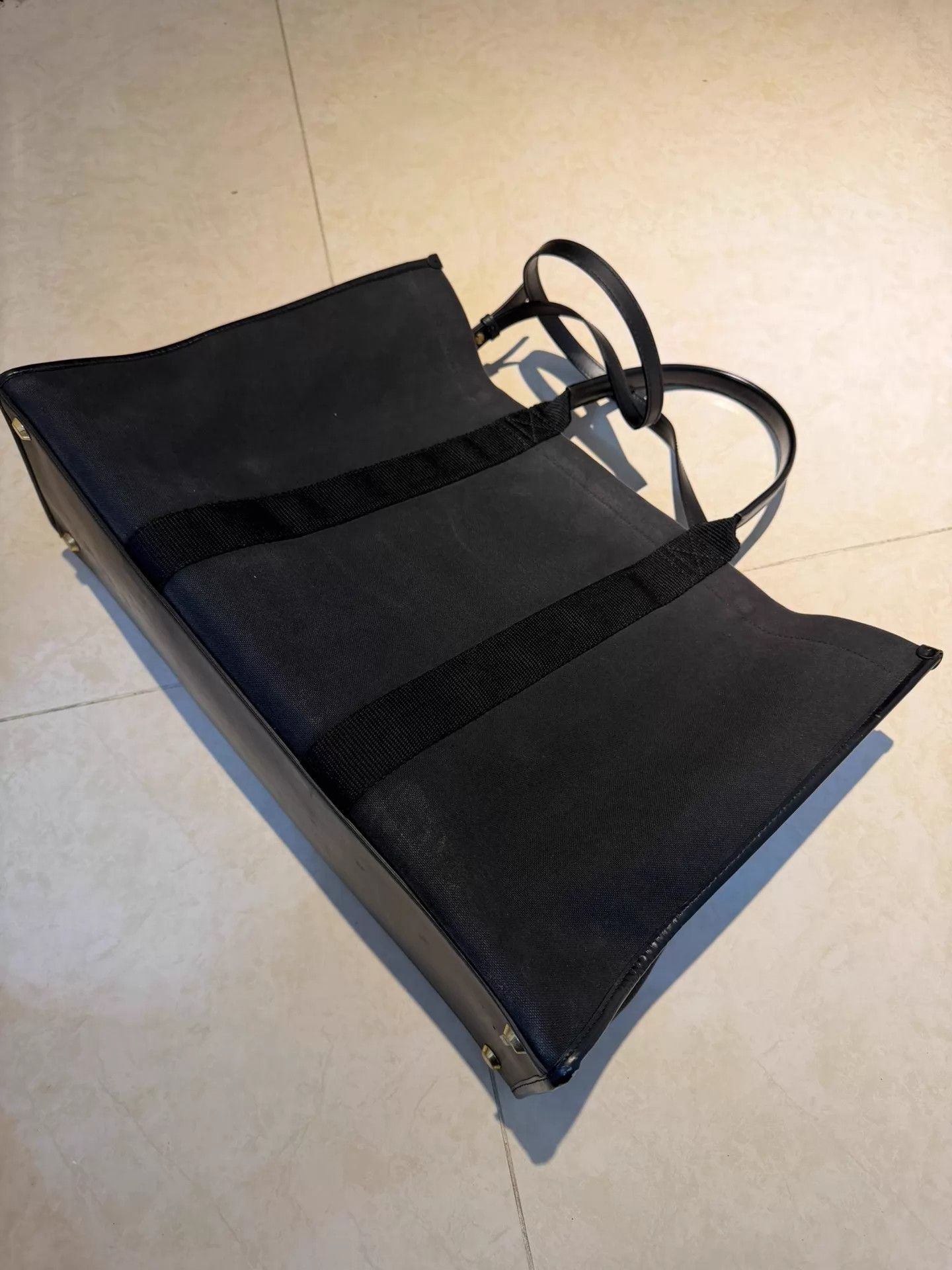 Balenciaga Balenciaga XL Canvas & Leather Logo Tote Black Size ONE SIZE - 2 Thumbnail
