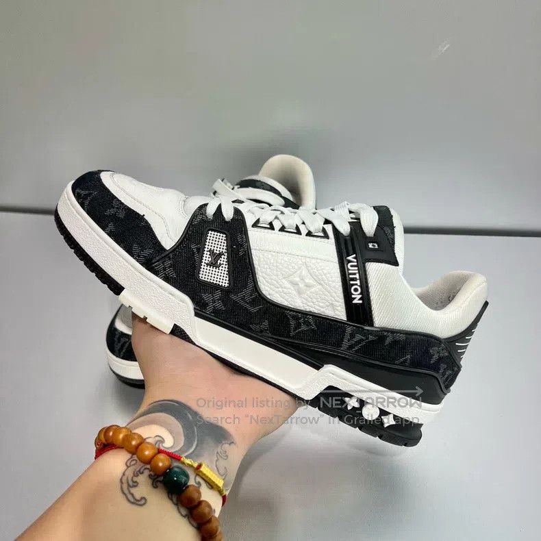 Louis Vuitton Louis Vuitton Trainer Black and White Denim Low Top Board Size US 8 / EU 41 - 9 Thumbnail