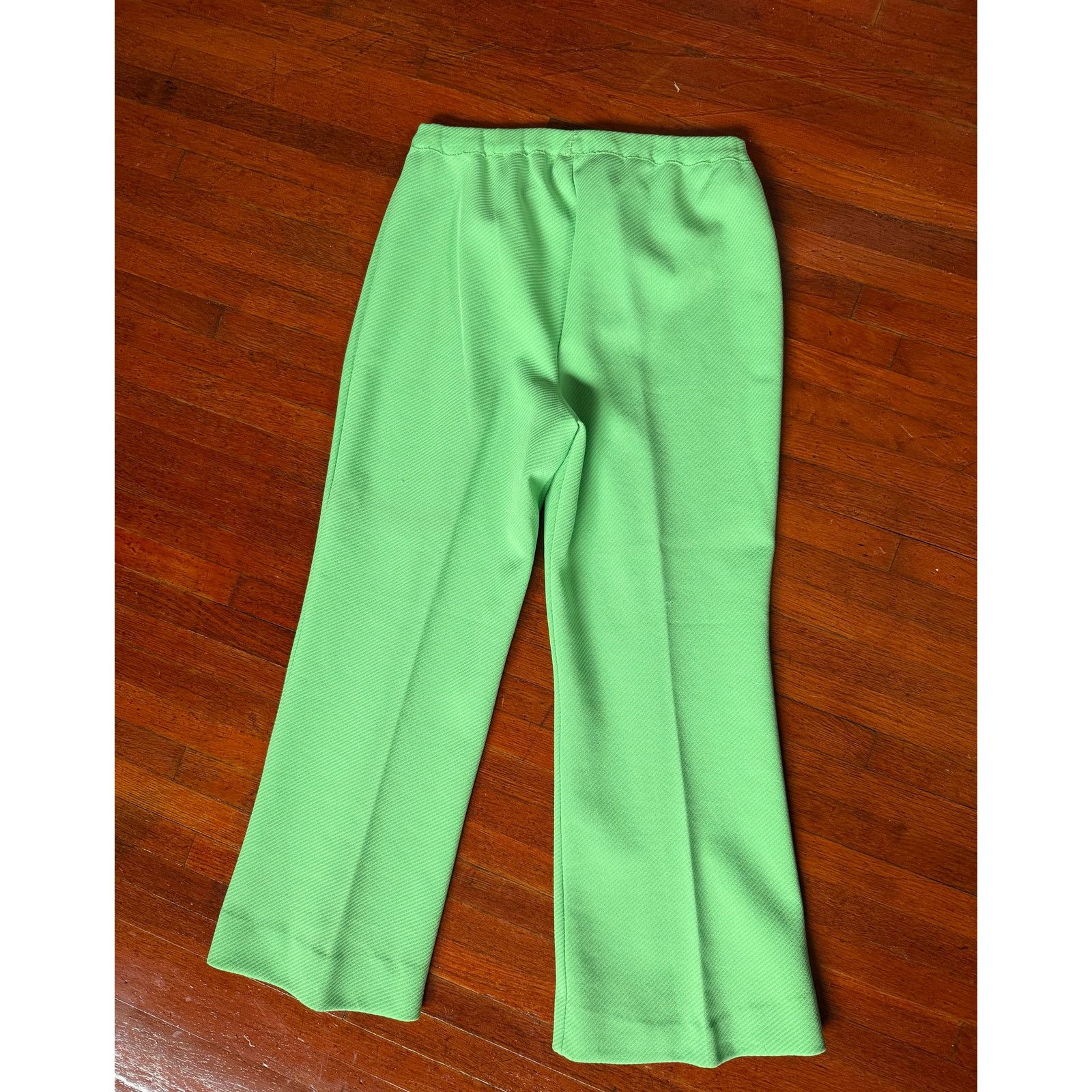 Vintage Vintage 70's Green Texture High Waisted Pants Stretch Small Size 30" / US 8 / IT 44 - 1 Thumbnail