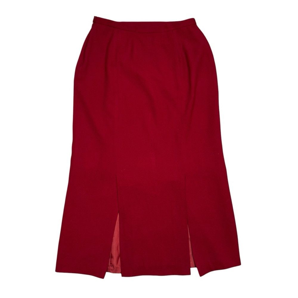 Talbots Talbots Wool Red Long Pencil Skirt Size 14 Size 36" / US 14 / IT 50 - 2 Thumbnail