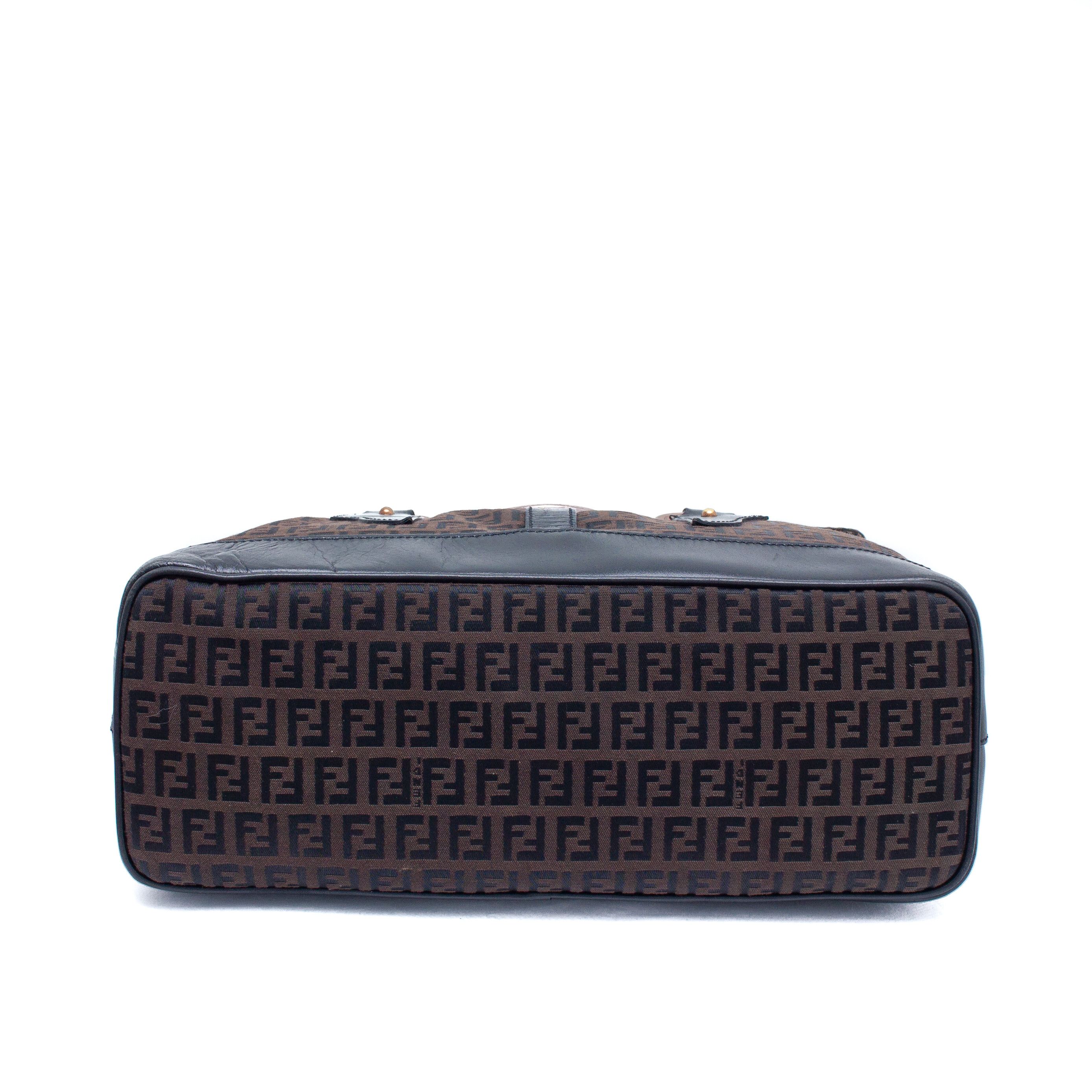 Fendi RARE FENDI VTG Brown Zucchino Canvas Shoulder Bag Size ONE SIZE - 6 Thumbnail