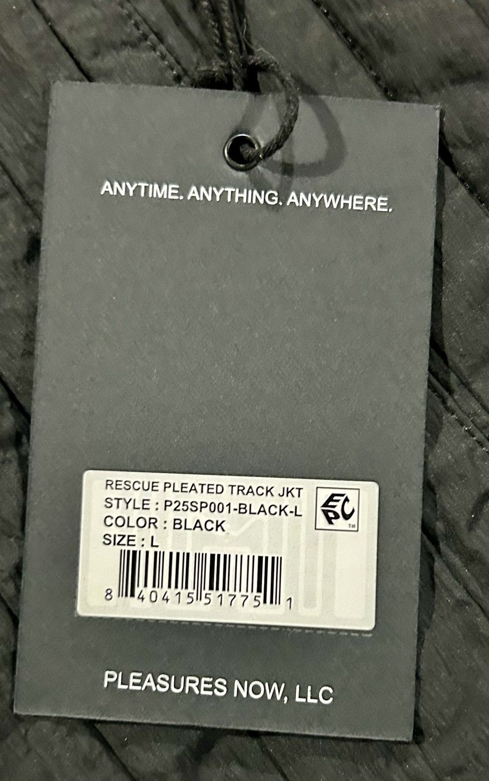 Pleasures PLEASURES Rescue Pleated Track Jacket – Black size large Size US L / EU 52-54 / 3 - 7 Thumbnail