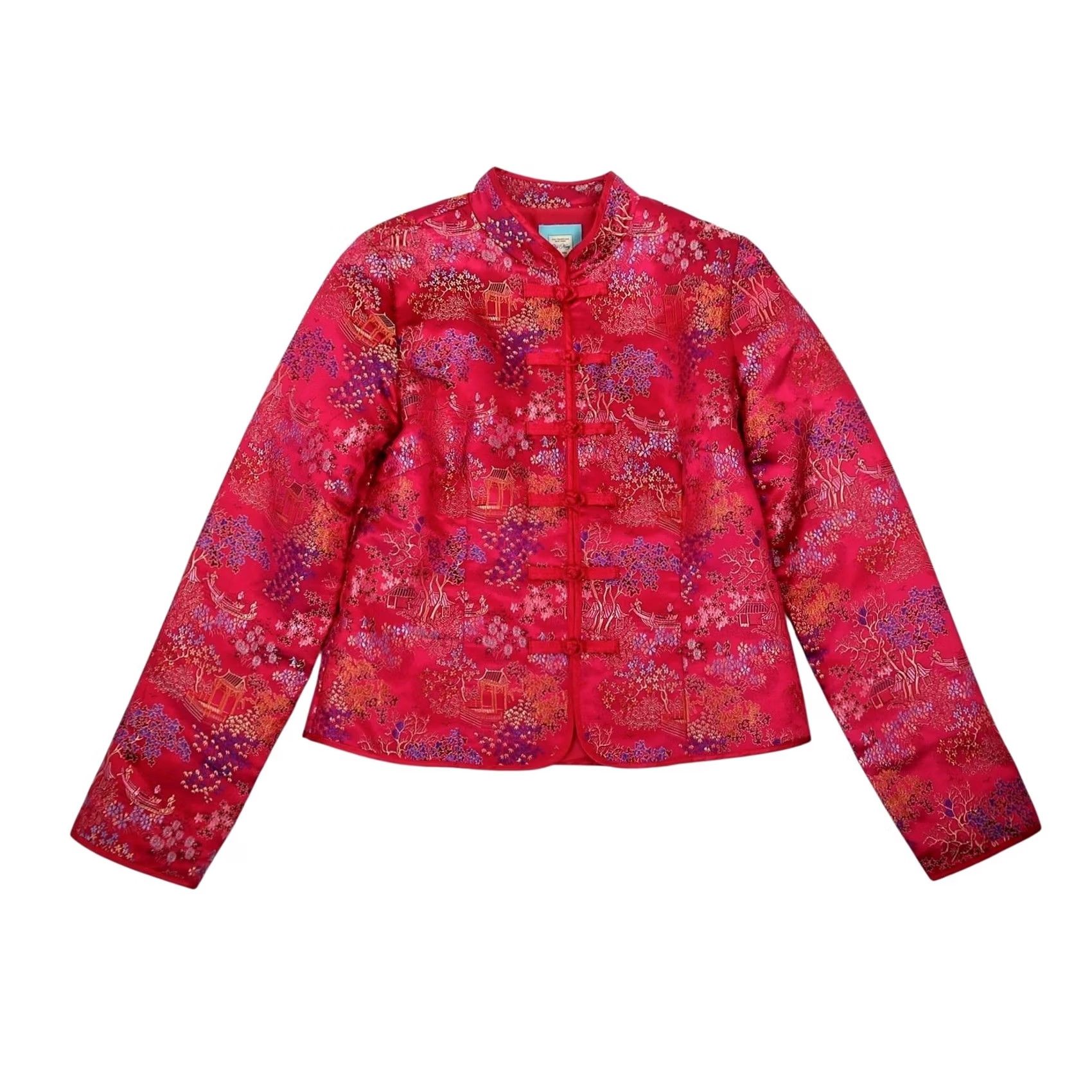 Old Navy VINTAGE Old Navy Pink Satin Embroidered Asian-Inspired Jacket M Women's Short Sleeve Silk? Nylon? (Note: Please verify fabric) Size M / US 6-8 / IT 42-44 - 5 Thumbnail