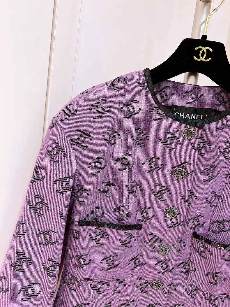 Chanel Chanel 22S spring and summer full logo denim jacket four-p Size XXS / US 00 / IT 34 - 3 Thumbnail