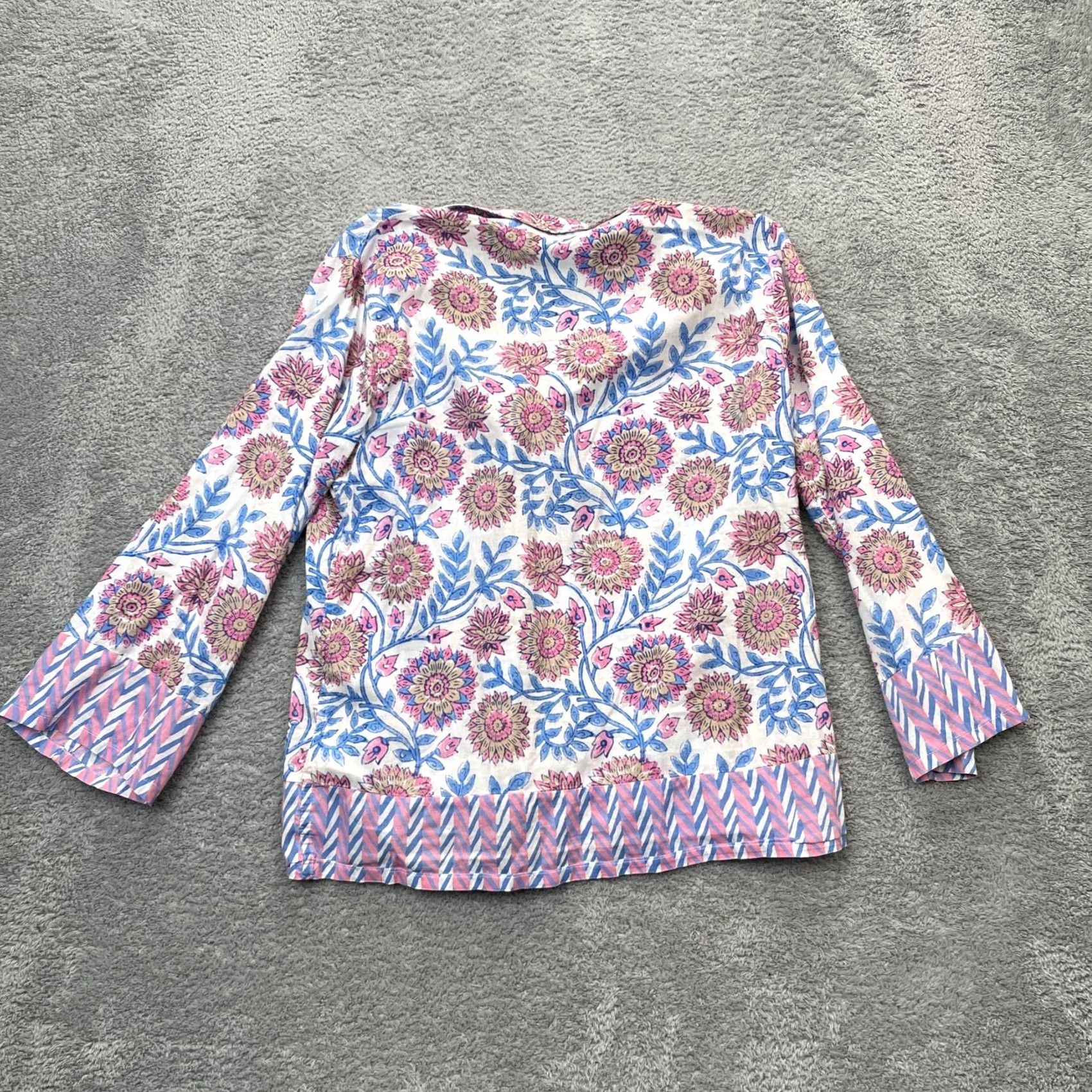 J.Crew J.CREW Button-Up Top Womens Small White Floral Cotton Collared Shirt Light Boho Shirt Ladies Color White Casual Party/Cocktail Spring Summer あり Size S / US 4 / IT 40 - 2 Thumbnail