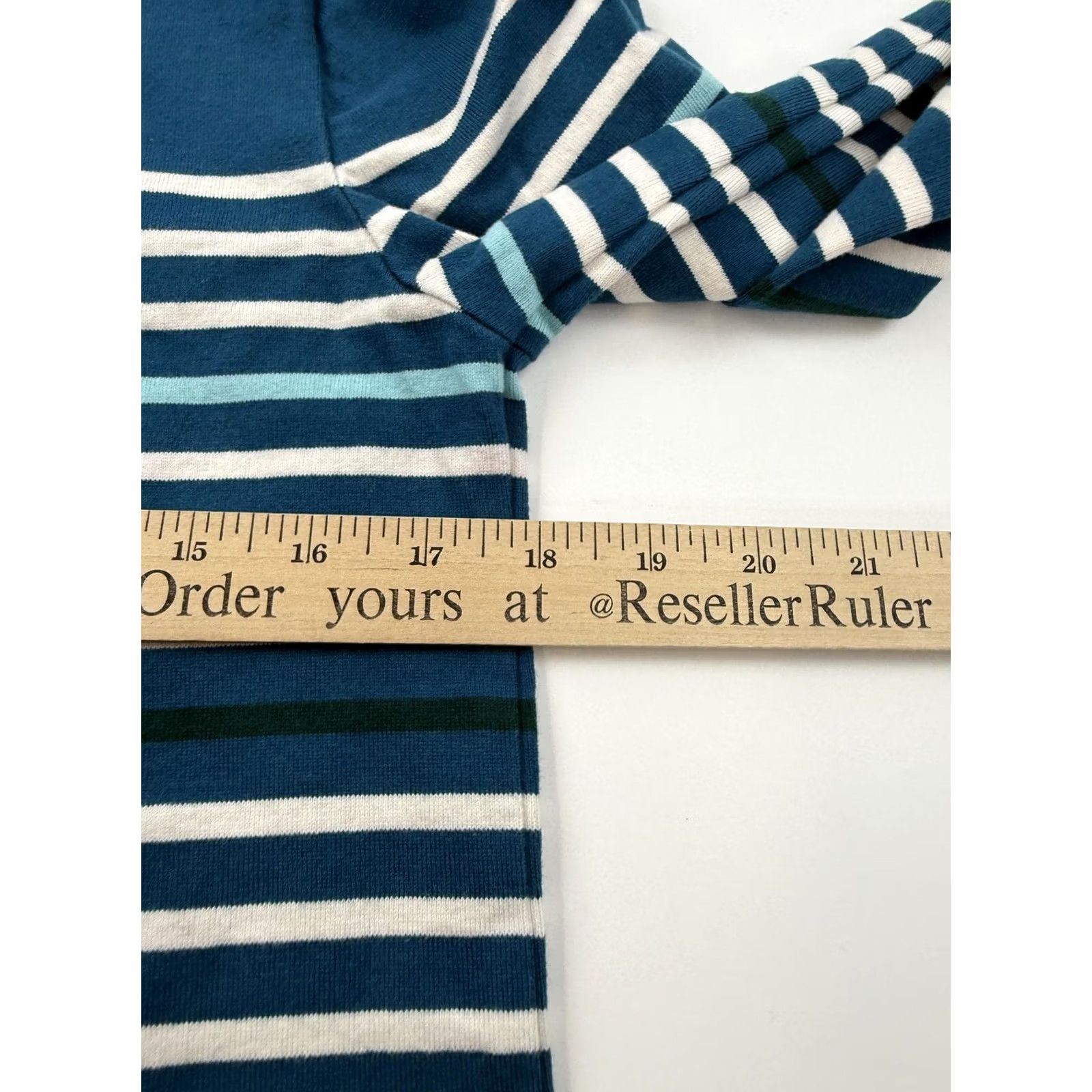 Talbots Talbots Shirt Womens Small Blue Stripe Boat Neck Long Sleeve Cotton Top Size S / US 4 / IT 40 - 7 Thumbnail