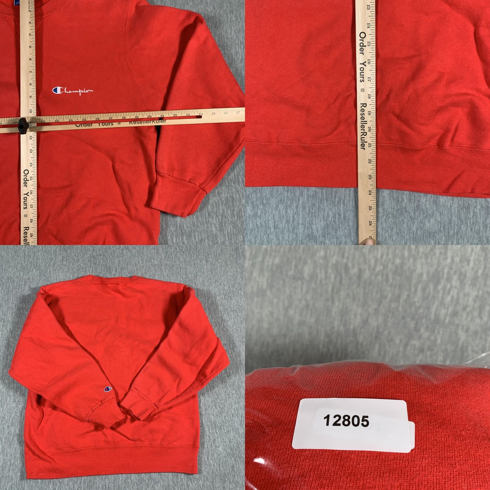 Champion VINTAGE Champion Sweatshirt Mens Large Red Embroidered Logo USA 90s Pullover Cotton Polyester Fleece Crewneck Size US L / EU 52-54 / 3 - 8 Thumbnail