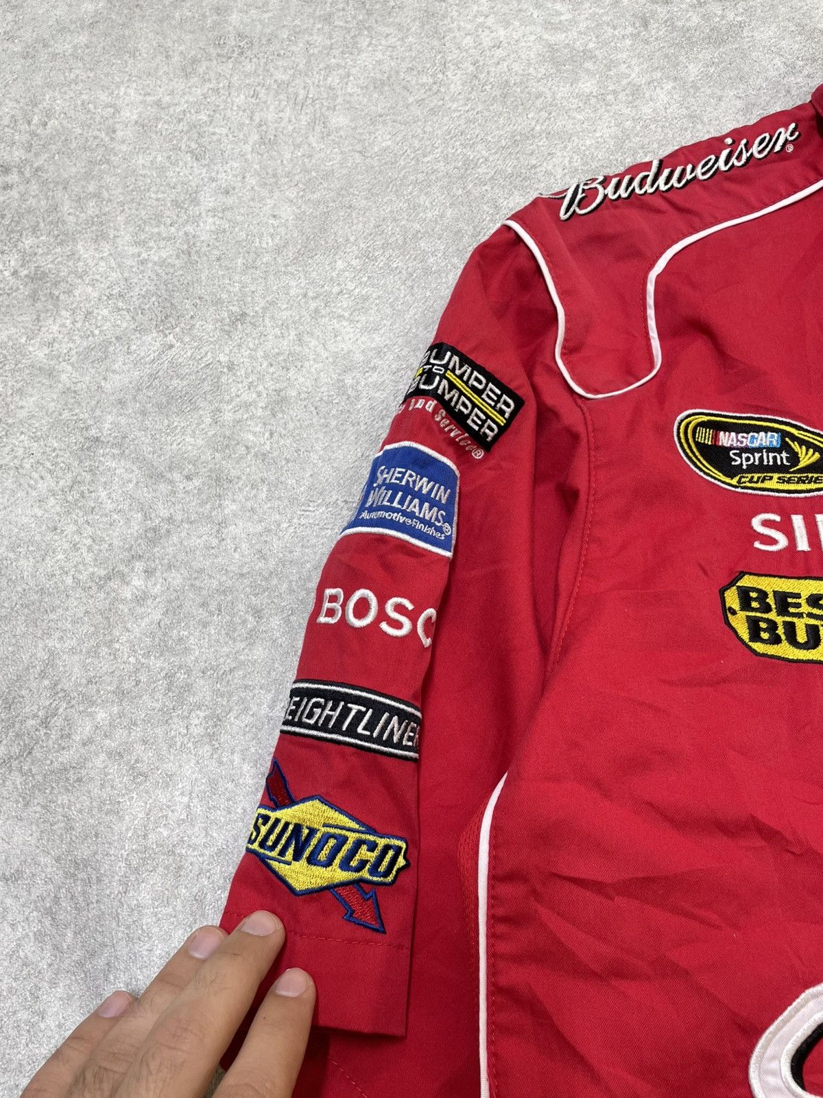 Ferrari × Jeff Hamilton × NASCAR Jeff Hamilton Budweiser Racing Jacket — Bold NASCAR Style Size US L / EU 52-54 / 3 - 4 Thumbnail