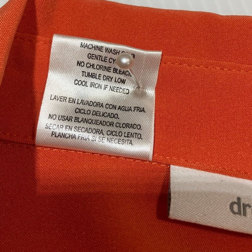 Other Dressbarn Orange Vintage Flowy Collared Tunic Blouse 22/24 Size 3XL / US 20-22 - 6 Thumbnail