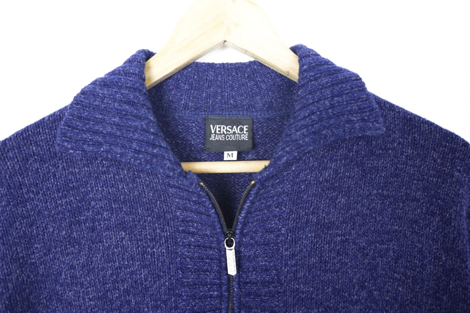 Versace × Versace Jeans Couture Vintage Versace Jeans Couture Logo Half Zip Wool Sweater Size US M / EU 48-50 / 2 - 8 Thumbnail