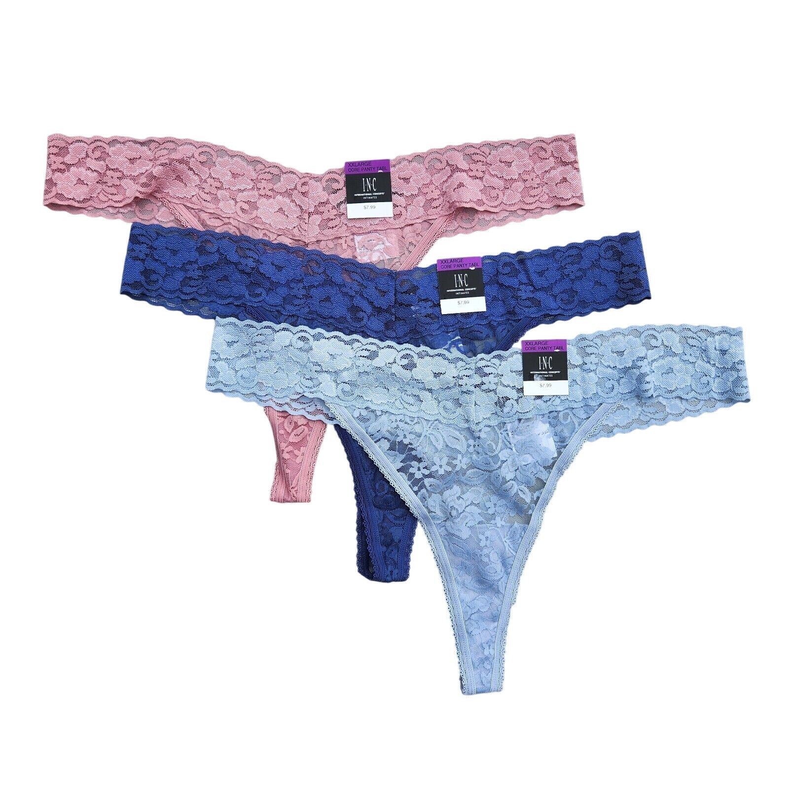 The Unbranded Brand I.N.C. Int Concepts Women Multi Lace Thong 3-pc set Size XXL Size ONE SIZE - 1 Thumbnail